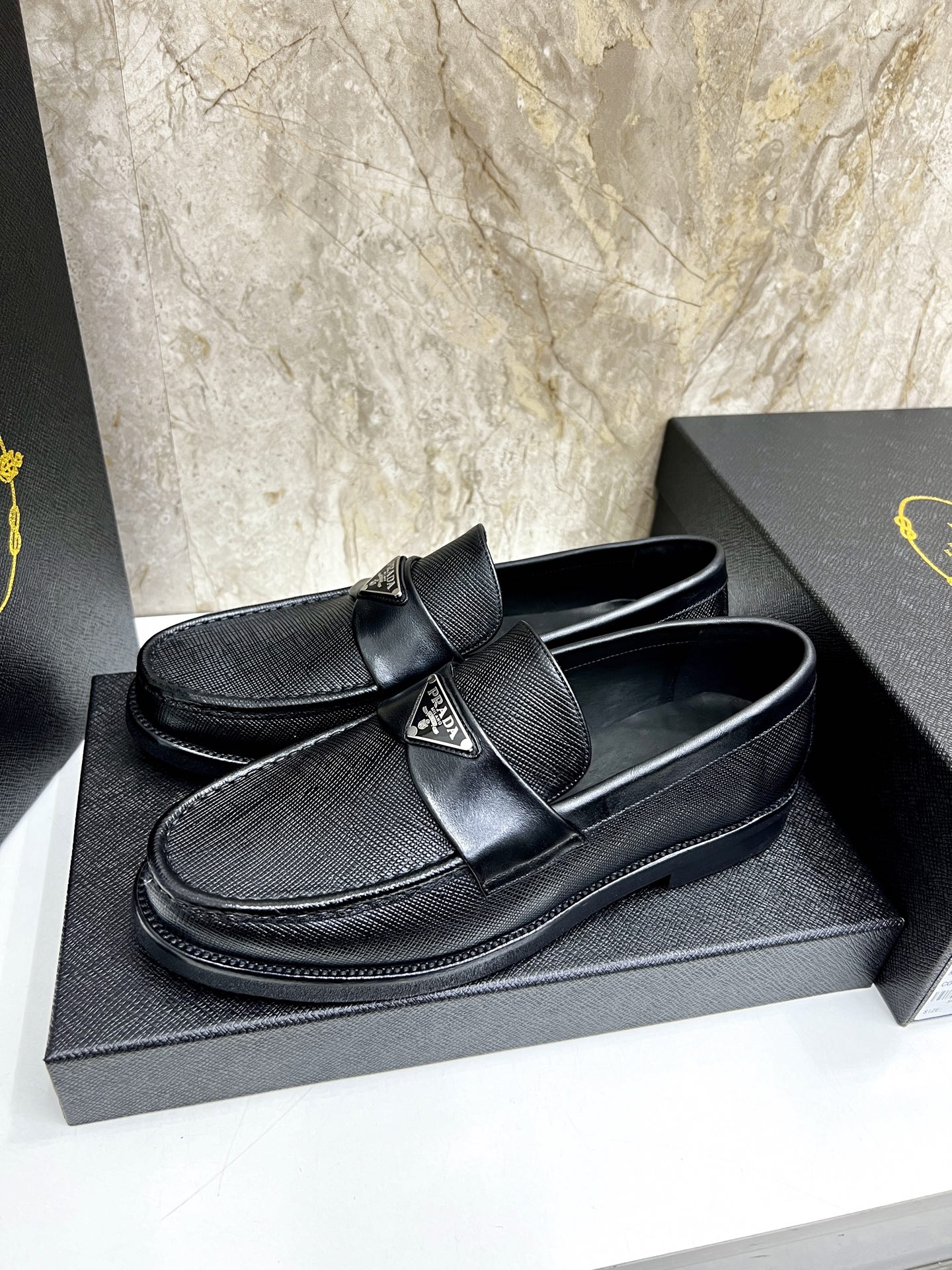 Prada Men's Black Leather Loafers - Premium Italian Craftsmanship 3 i1745038329443 6834 0 1