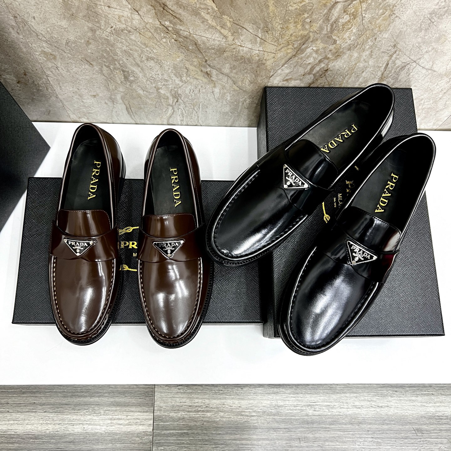 Prada Men's Leather Loafers, Brown, Sizes 38-44. Calfskin Lining & Leather Sole 10 i1745038374377 1458 0 8