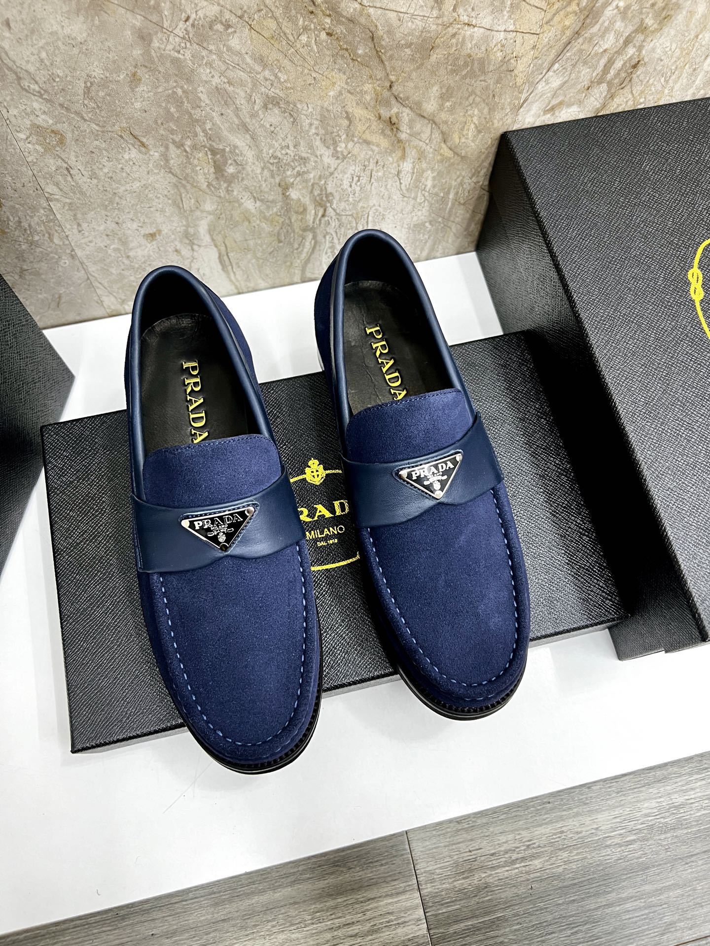 Prada Men's Leather Loafers - Premium Quality, Comfortable & Stylish 1 Prada Men's Leather Loafers - Premium Quality, Comfortable & Stylish