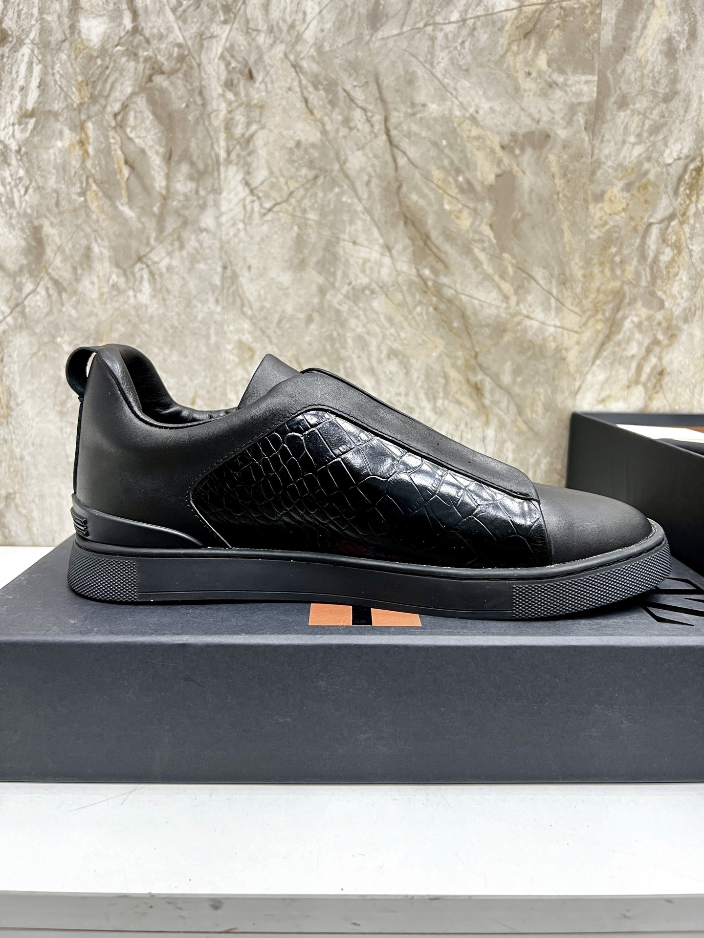 Zegna Triple Stitch Leather Sneakers - Low Top, Slip-On Design. Size 39-44 7 i1745123182510 2576 0 5