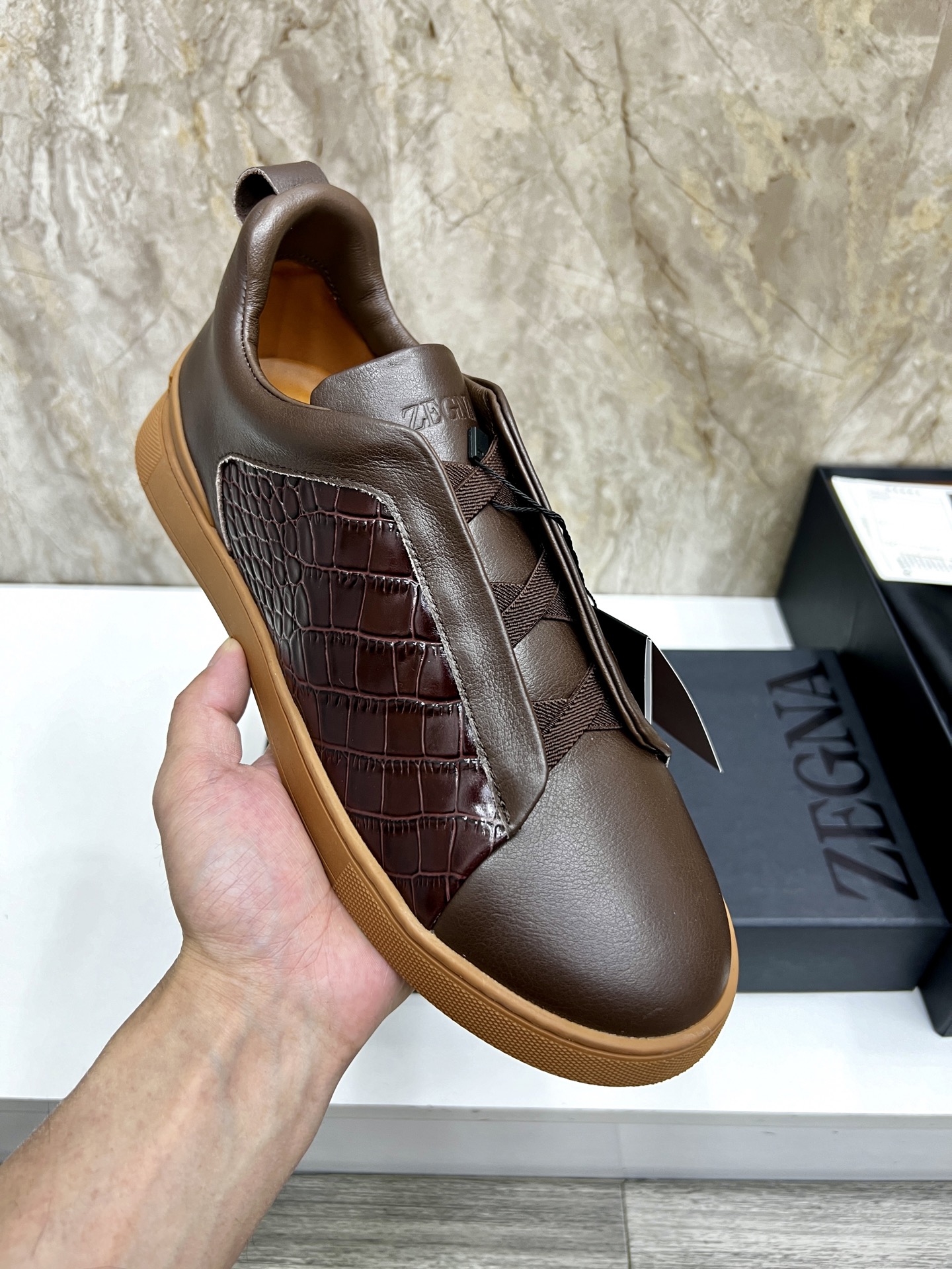 Zegna Triple Stitch Leather Sneakers - Low Top, Slip-On, Casual Shoes 8 i1745123233889 7615 0 6