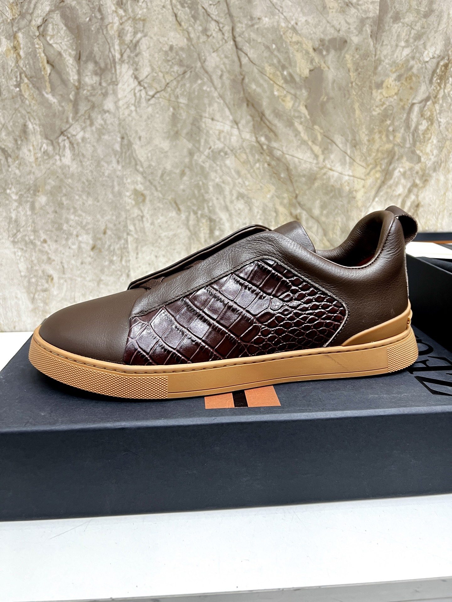 Zegna Triple Stitch Leather Sneakers - Low Top, Slip-On, Casual Shoes 6 i1745123233965 924 0 4
