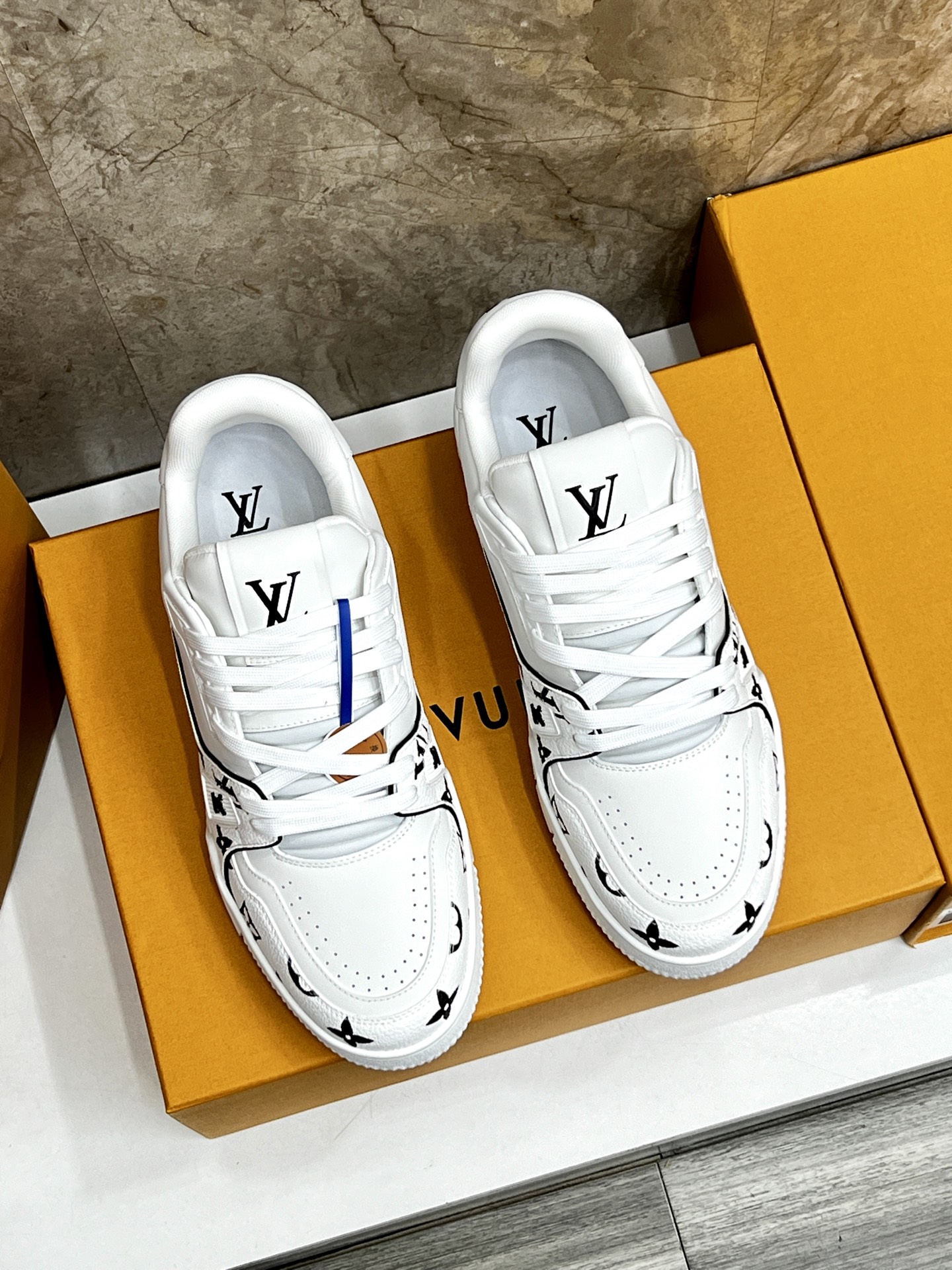 Louis Vuitton Trainer Sneakers White Leather Monogram, Men's Size 35-44 3 i1745214834937 9996 0 1