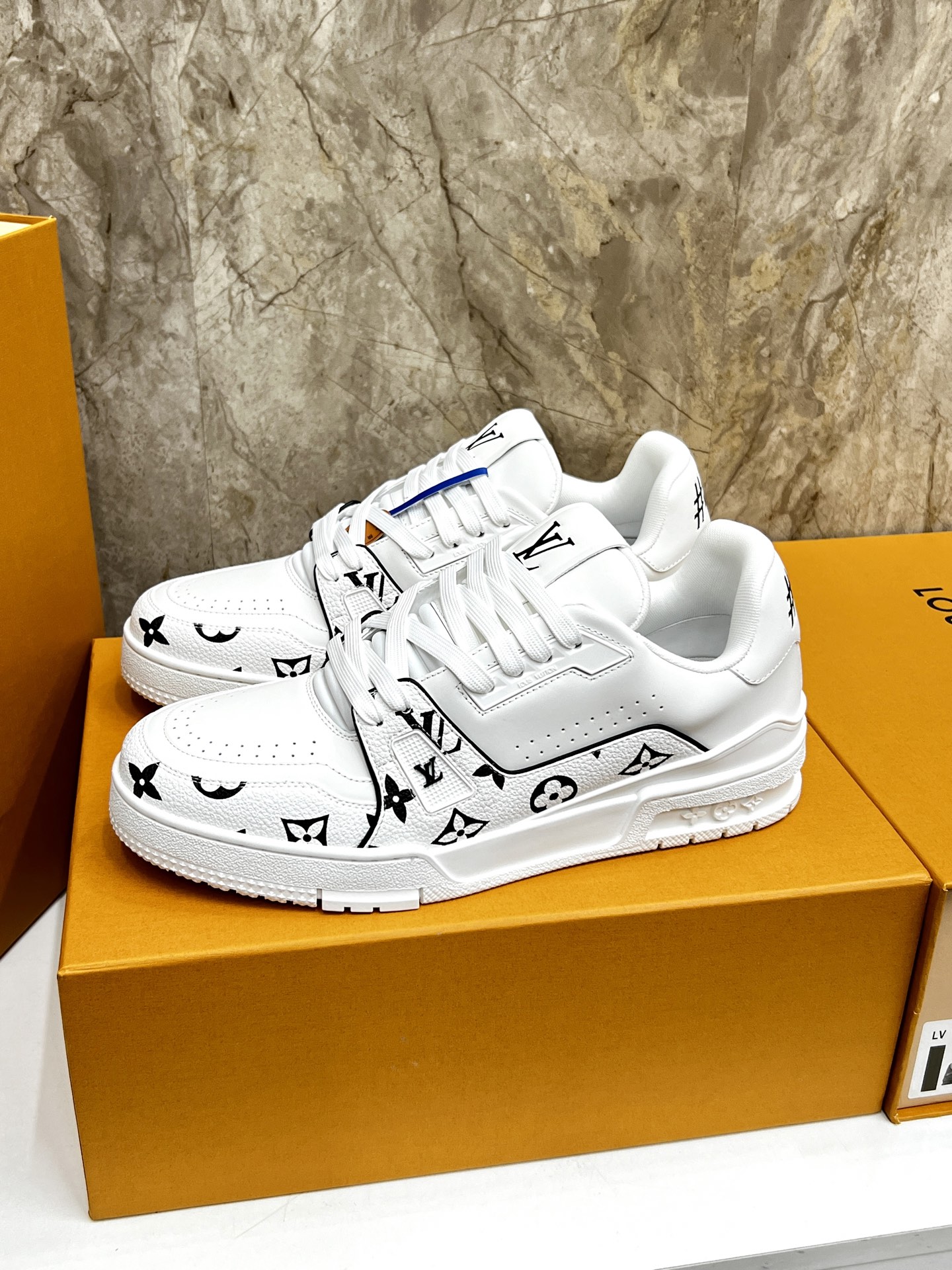 Louis Vuitton Trainer Sneakers White Leather Monogram, Men's Size 35-44 2 i1745214834967 2850 0 0