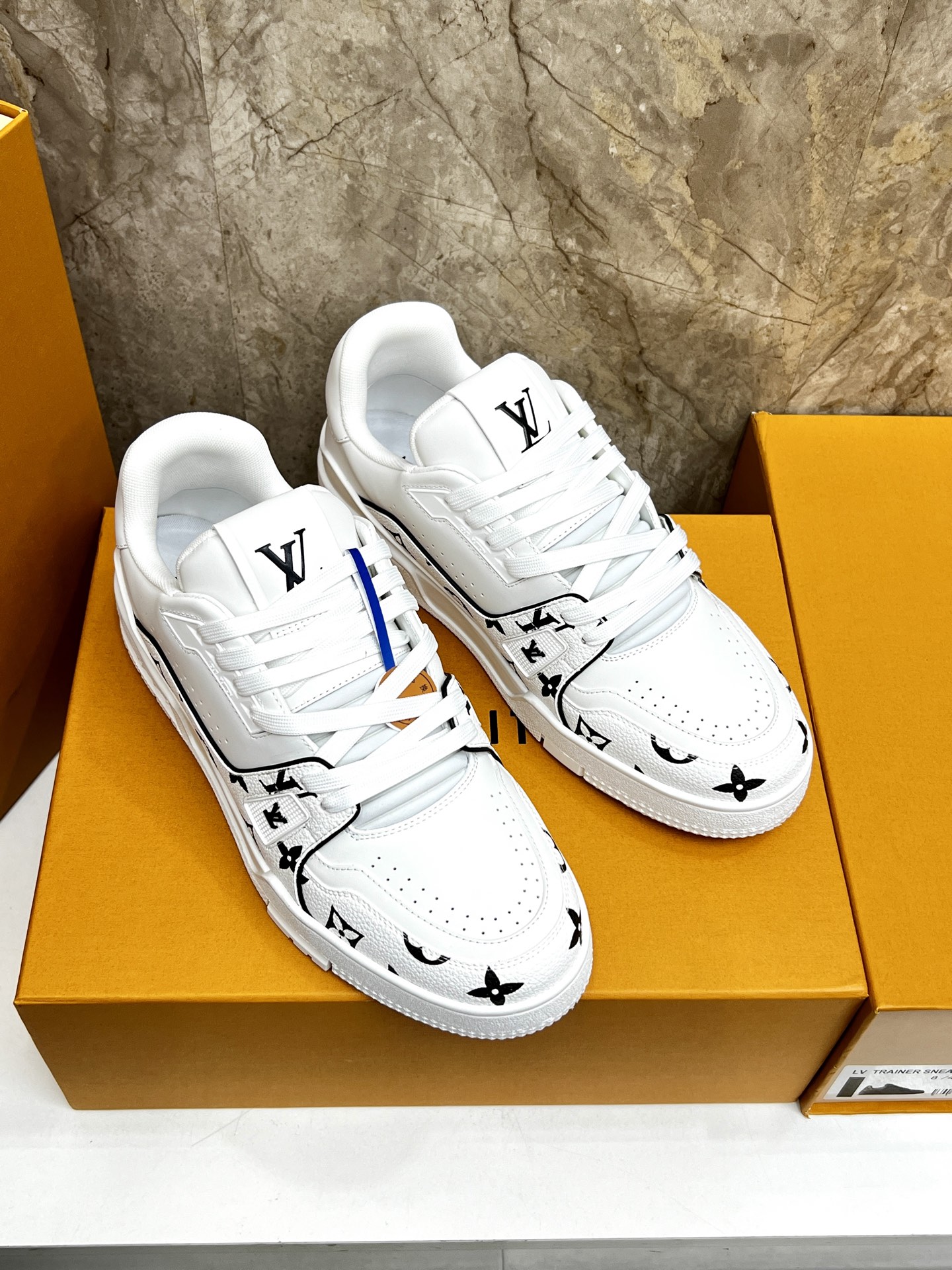 Louis Vuitton Trainer Sneakers White Leather Monogram, Men's Size 35-44 4 i1745214836385 6992 0 2