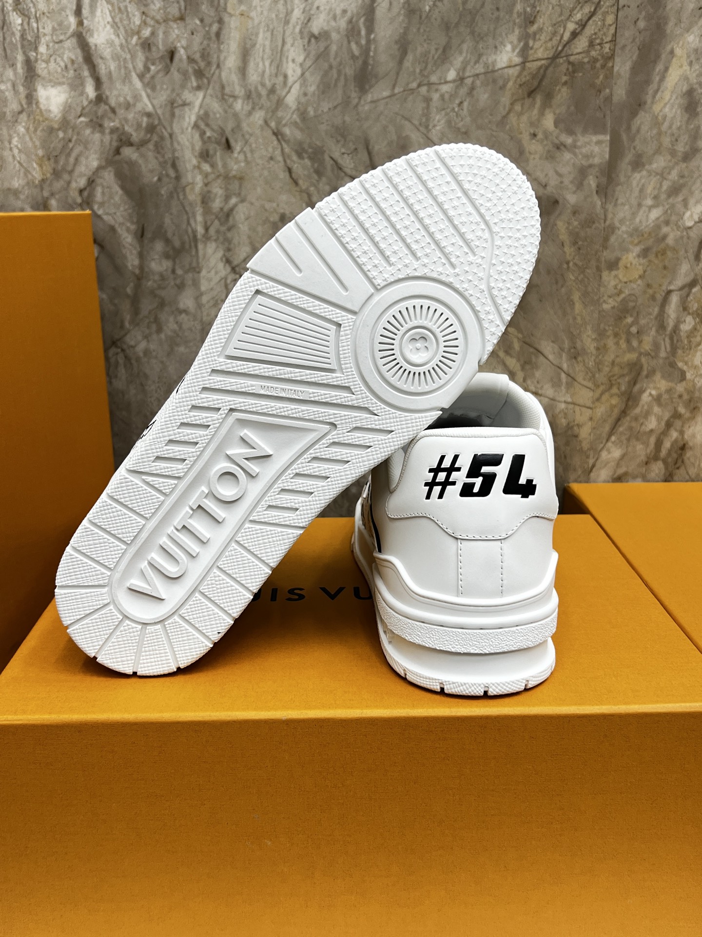 Louis Vuitton Trainer Sneakers White Leather Monogram, Men's Size 35-44 9 i1745214836427 5708 0 7