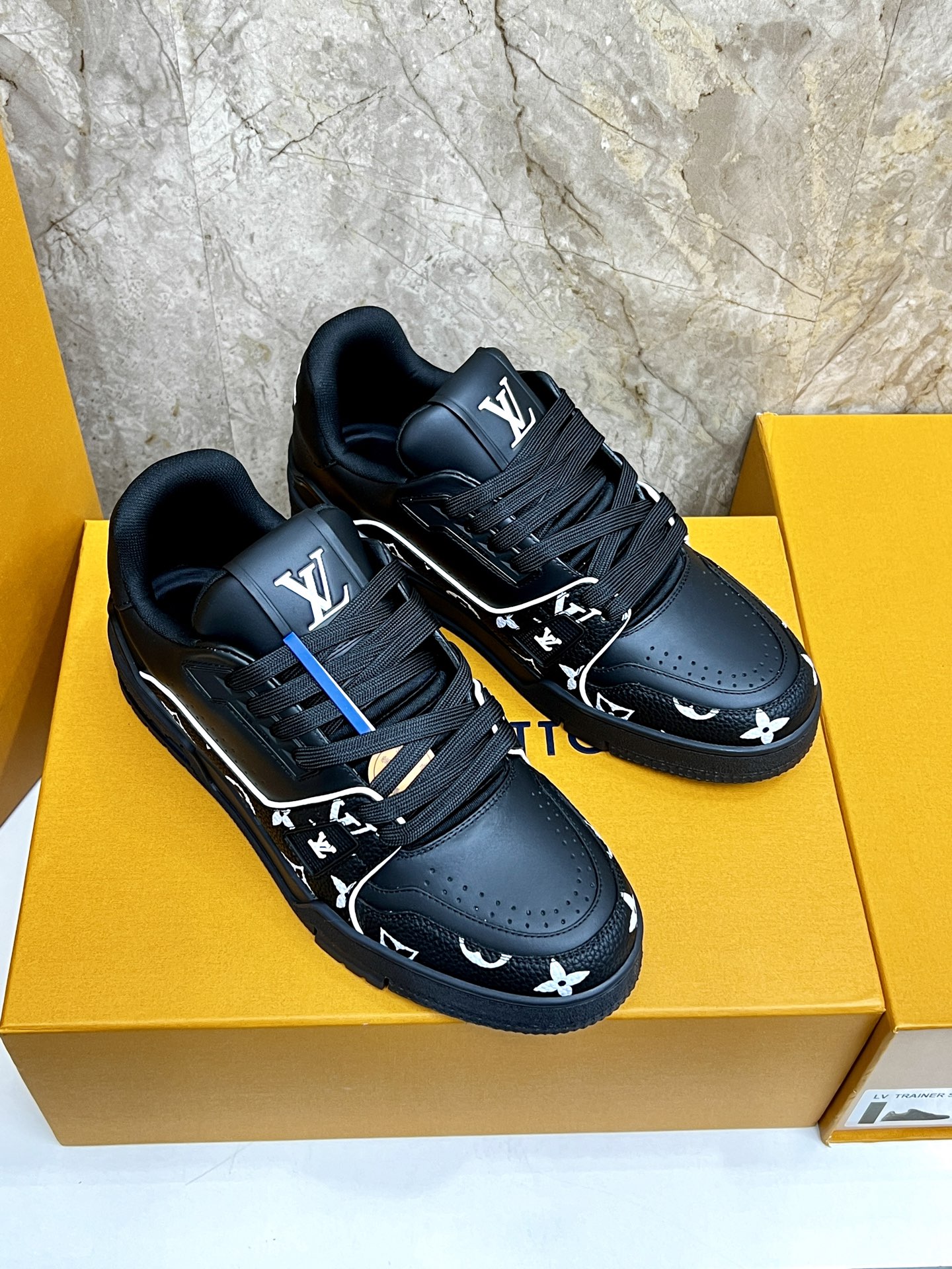 Louis Vuitton Trainer Sneaker: Black Leather, Monogram Accents - Iconic Style 4 i1745214854124 1645 0 2