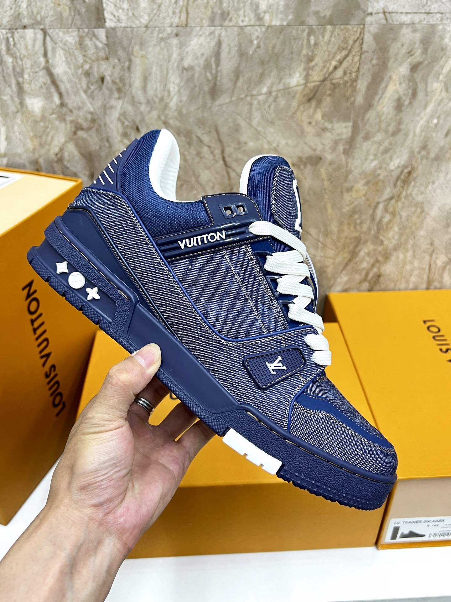 Louis Vuitton Trainer Sneaker: Denim Blue, Perfect for Men, Sizes 35-44 8 i1745214897230 8999 0 6