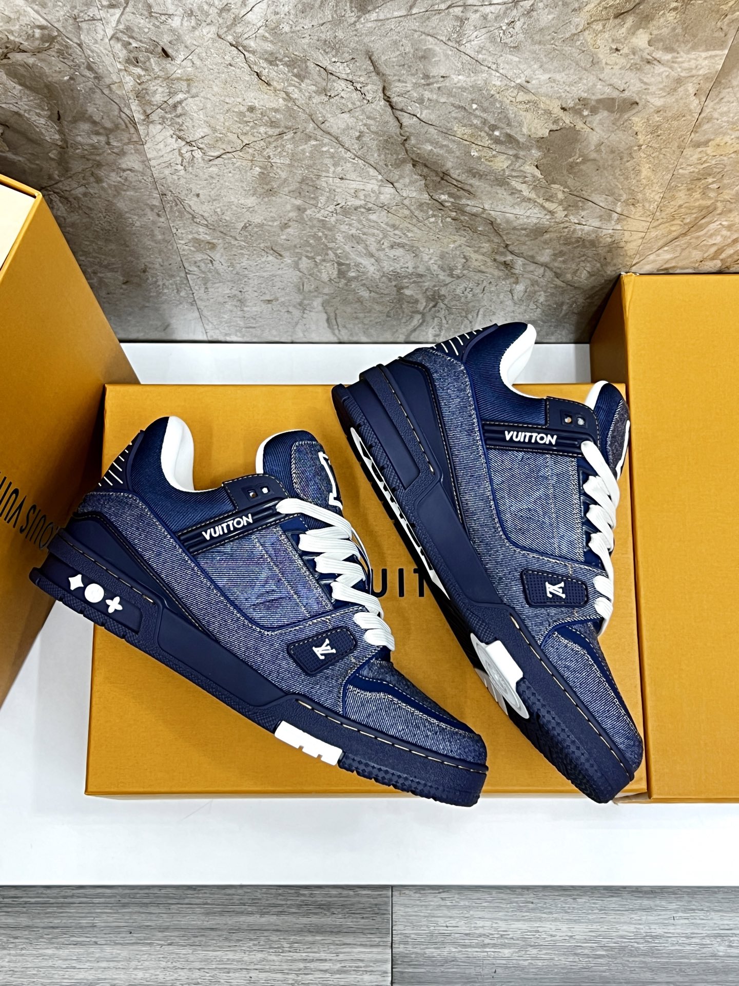 Louis Vuitton Trainer Sneaker: Denim Blue, Perfect for Men, Sizes 35-44 5 i1745214897263 3386 0 3