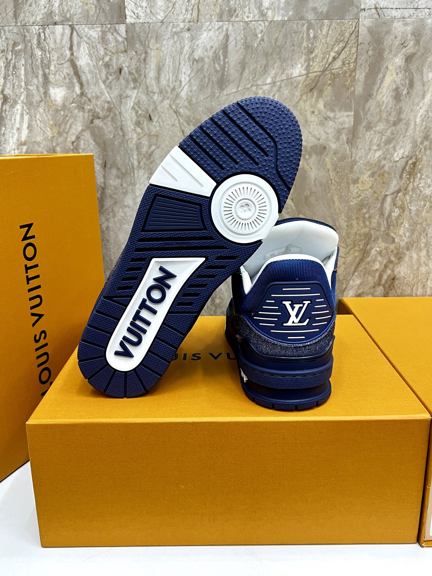 Louis Vuitton Trainer Sneaker: Denim Blue, Perfect for Men, Sizes 35-44 9 i1745214898181 7755 0 7