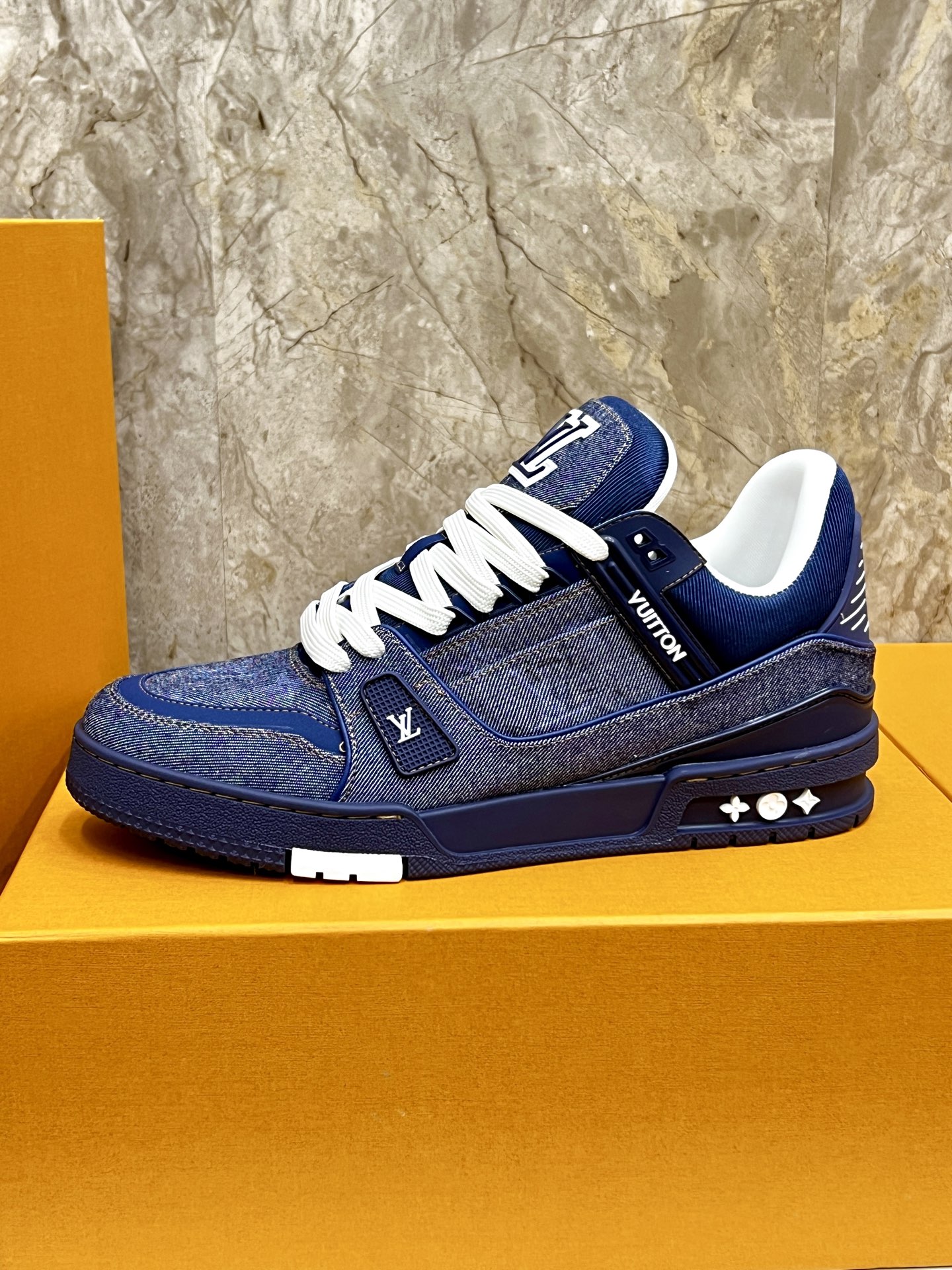 Louis Vuitton Trainer Sneaker: Denim Blue, Perfect for Men, Sizes 35-44 6 i1745214898261 8303 0 4