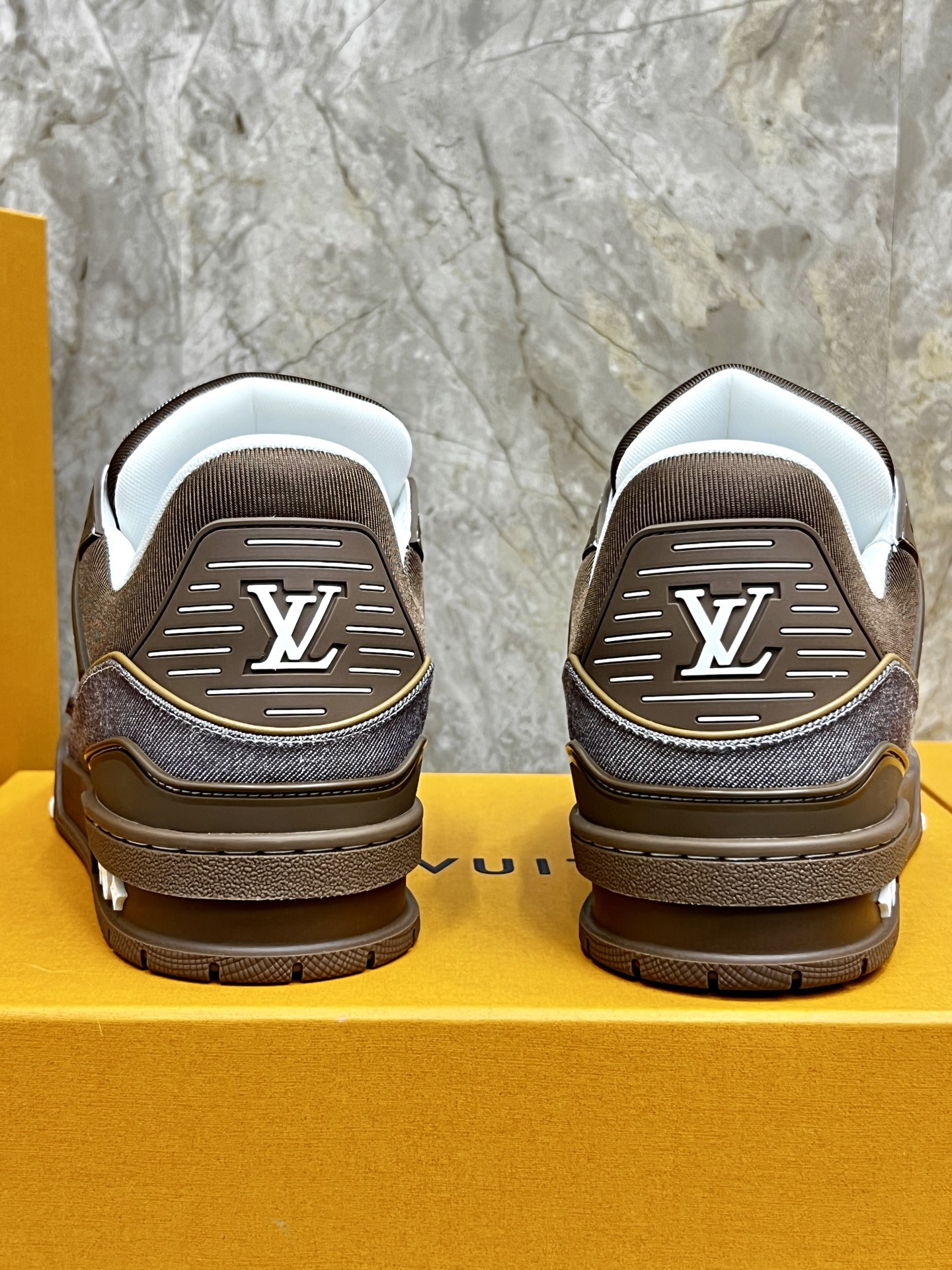 Louis Vuitton Trainer Sneakers Brown Monogram Denim Low Top Shoes 9 i1745214916933 3117 0 7