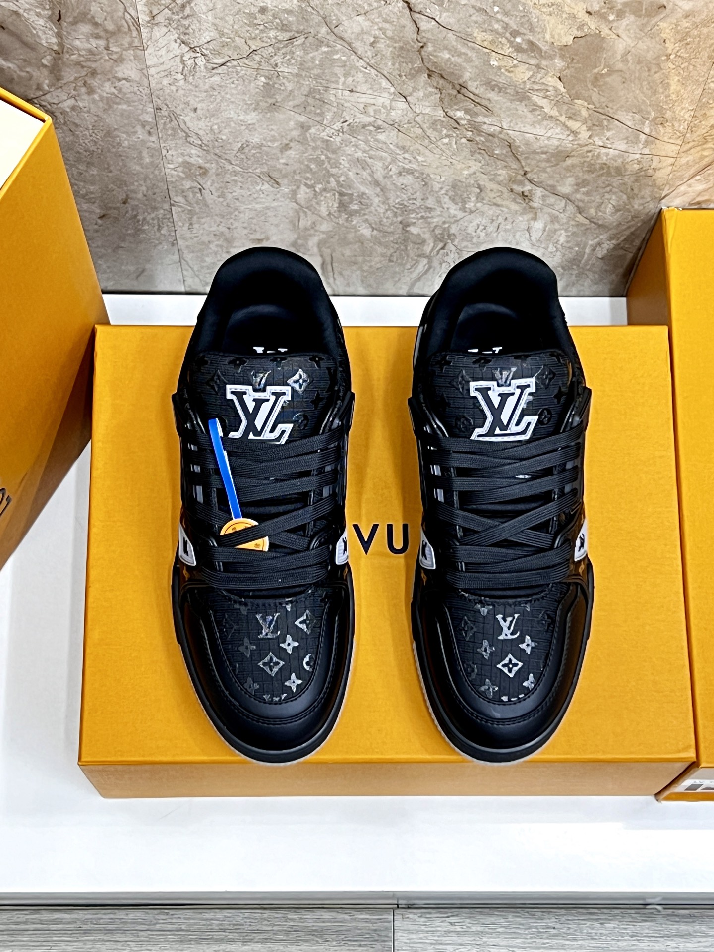 Louis Vuitton Trainer Sneakers: Black Leather, Monogram Detail, and Comfort 3 i1745214973703 9163 0 1