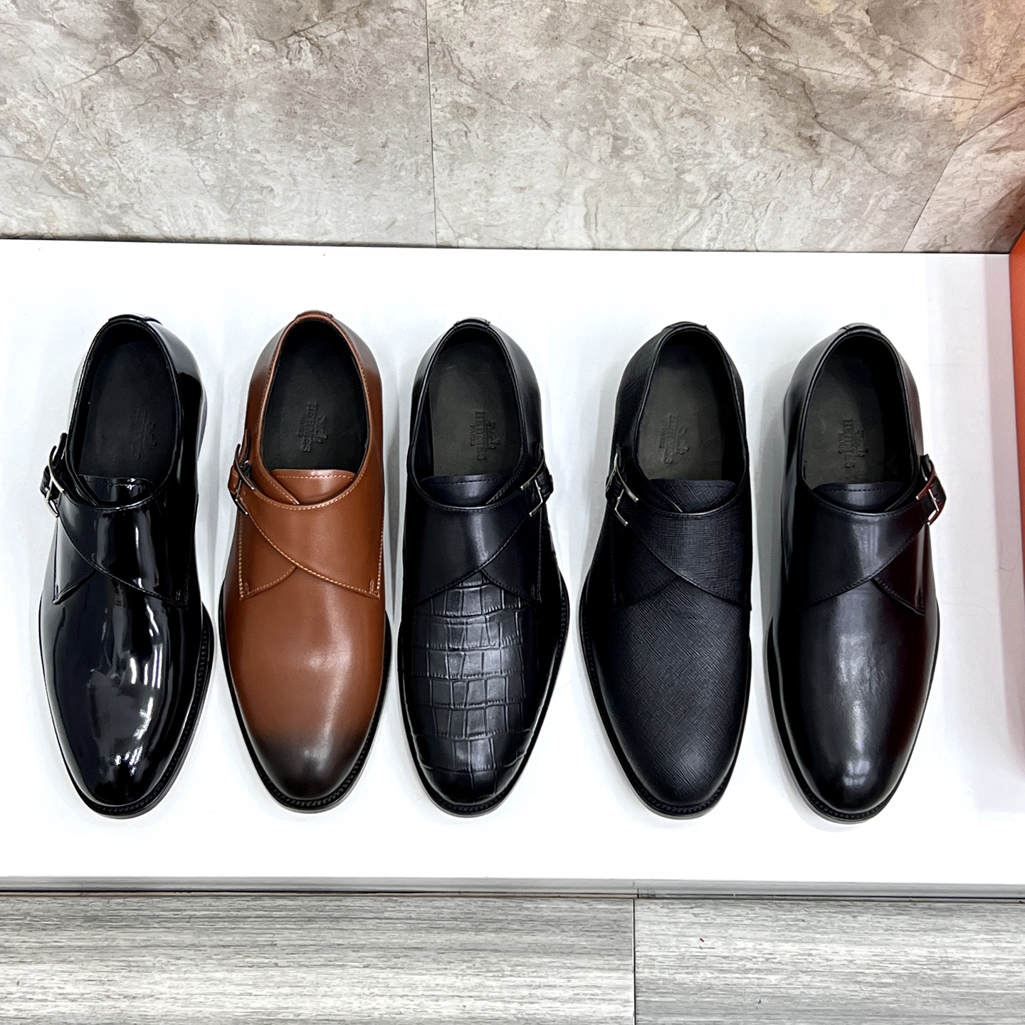 Hermes Giovanni Leather Loafers with Palladium Buckle - Classic Elegance 10 i1745734154403 137 0 8