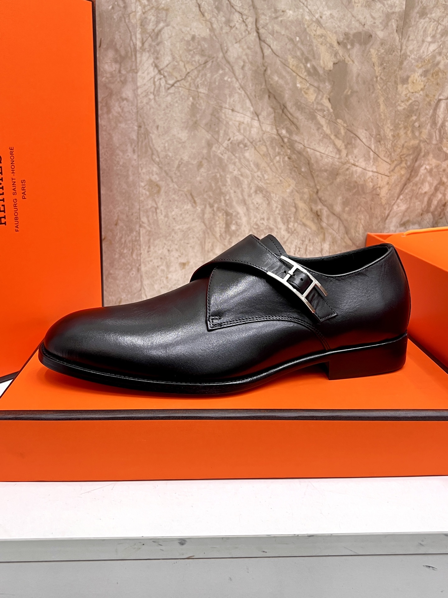 Hermes Giovanni Leather Loafers with Palladium Buckle - Classic Elegance 6 i1745734195330 6783 0 4