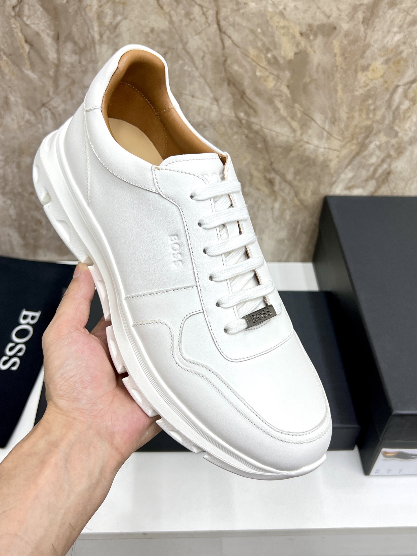 Hugo Boss Leather Sneakers for Men,Comfortable and Stylish, Sizes 39-44 8 i1746852593273 7336 0 6
