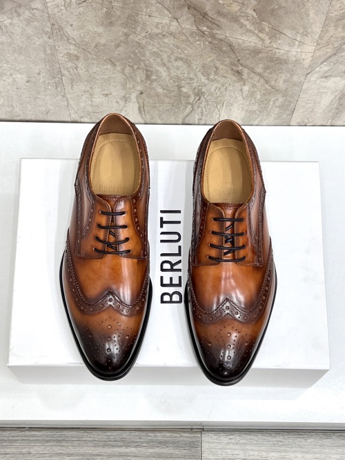 Berluti Men's Leather Dress Shoes - Italian Calfskin Wingtip Oxfords 1 Berluti Men's Leather Dress Shoes - Italian Calfskin Wingtip Oxfords