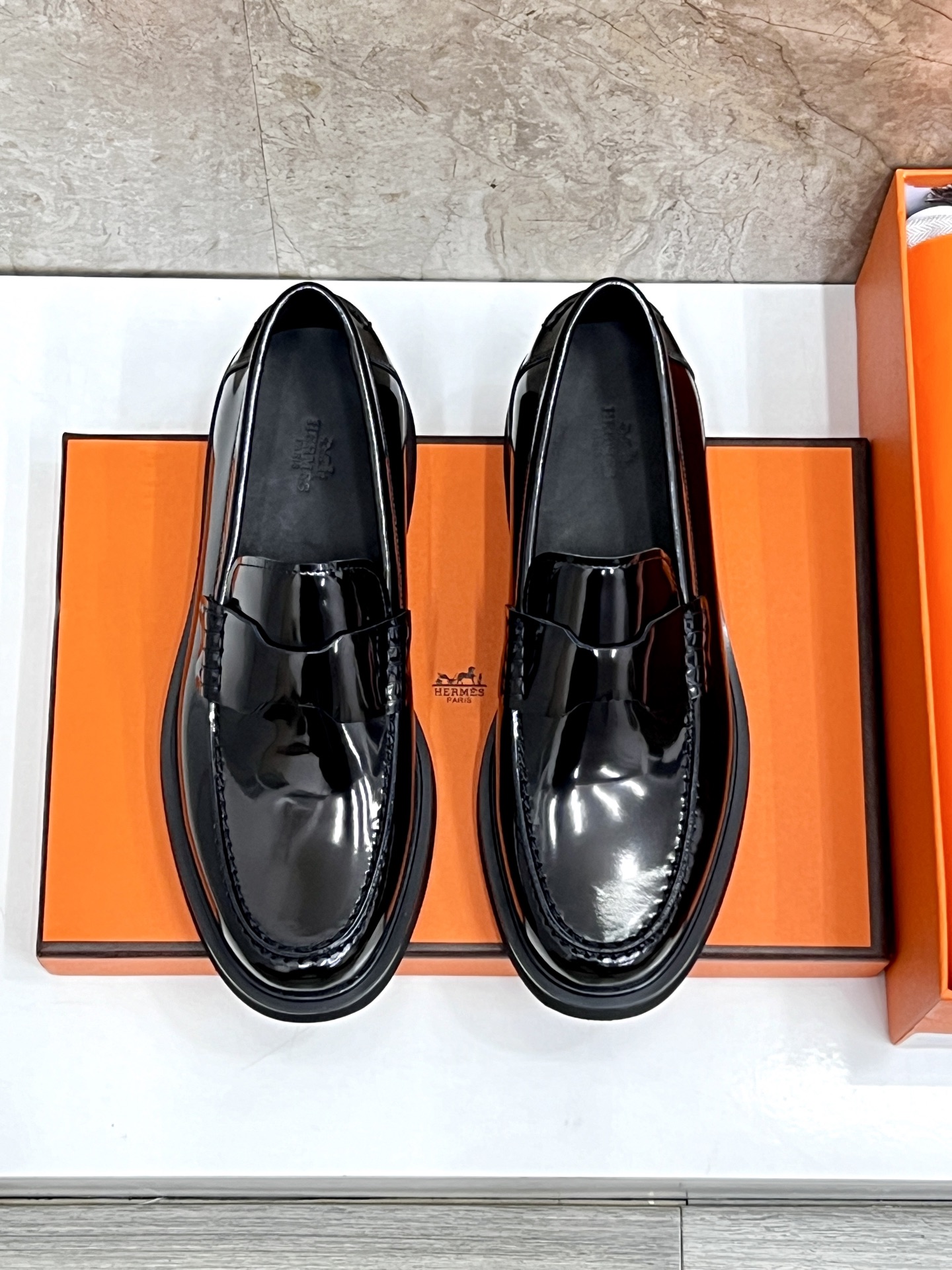 Hermes Giovanni Loafers - Black Leather with Palladium Buckle, Classic Style