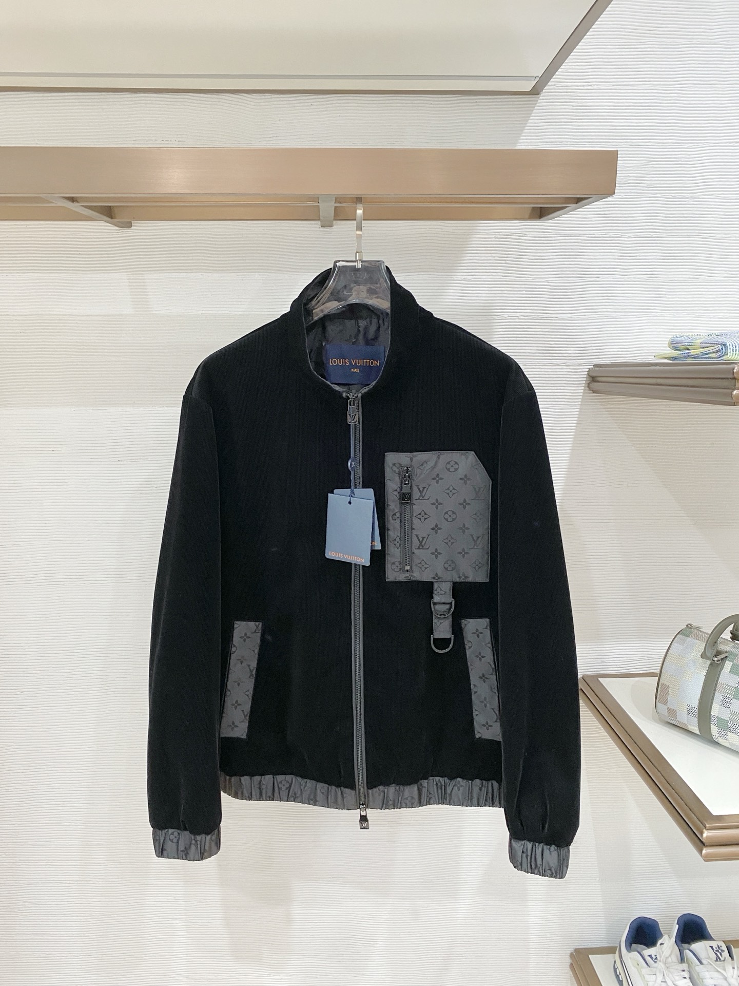 Louis Vuitton Black Monogram Pocket Zip Jacket