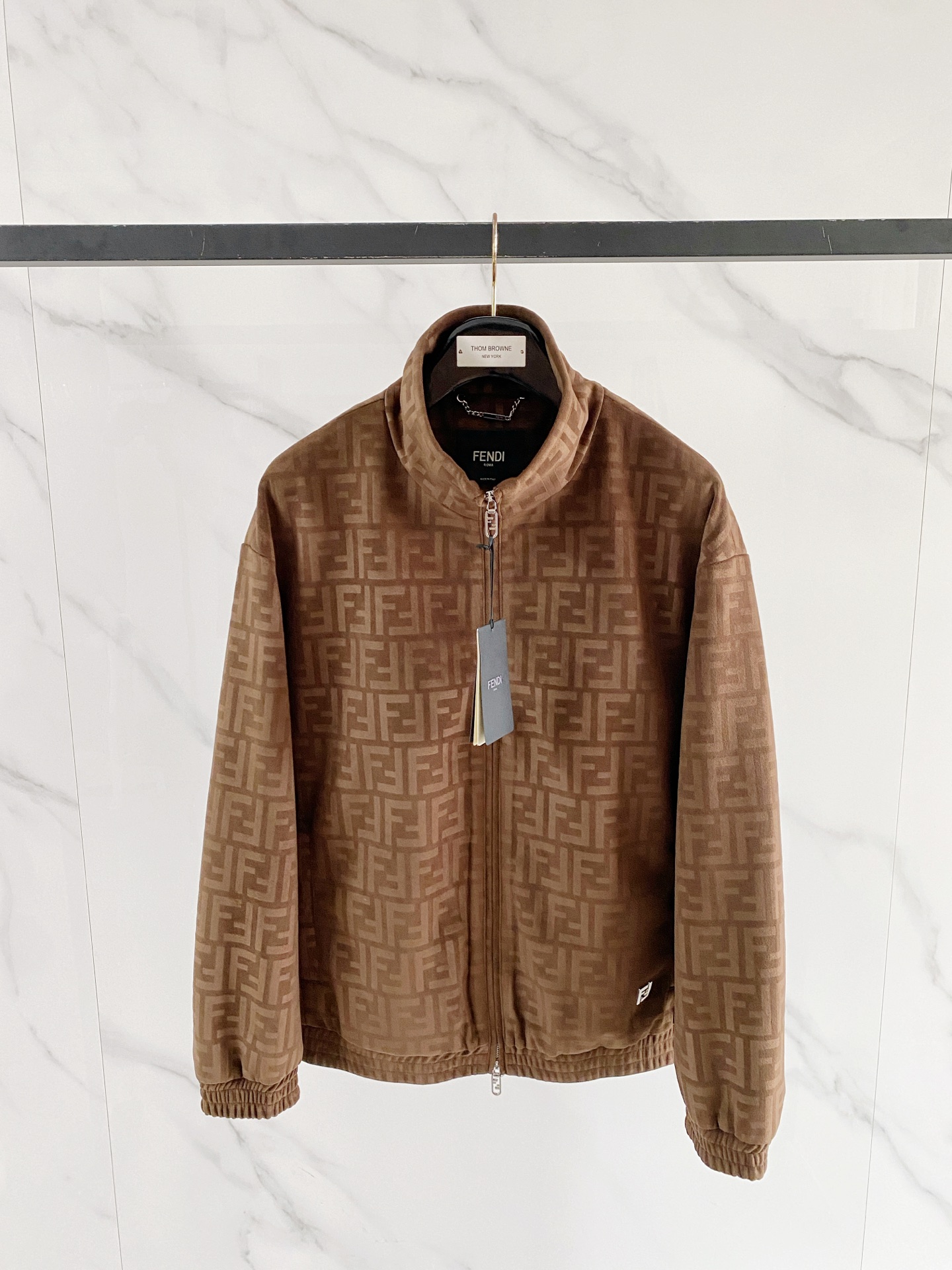 Fendi Tan Monogram Zip Jacket