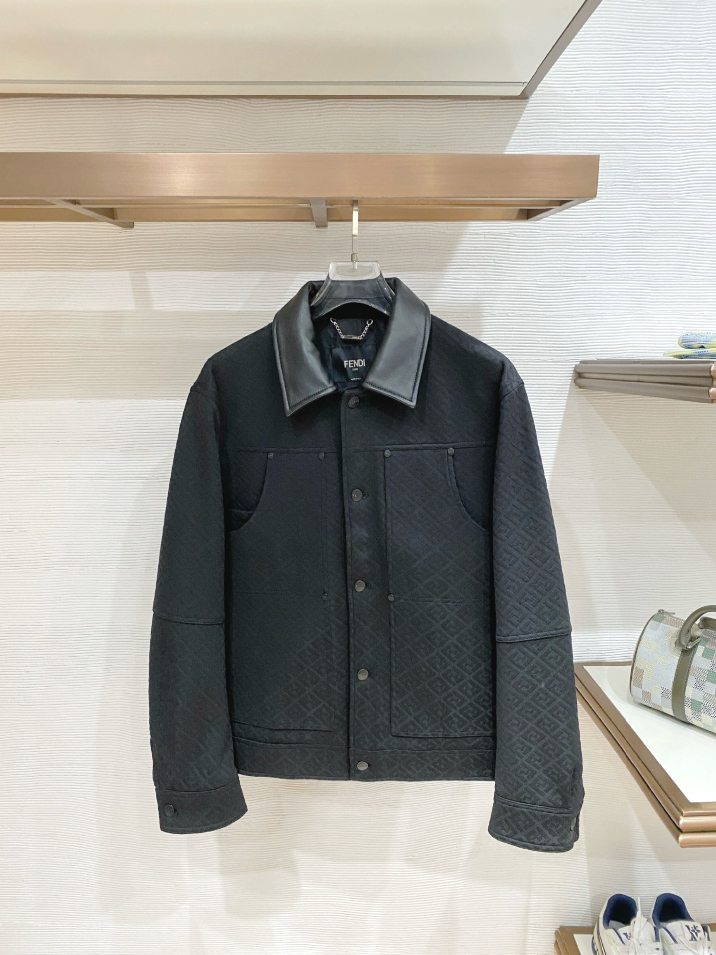 Fendi Black Contrast Collar Jacket