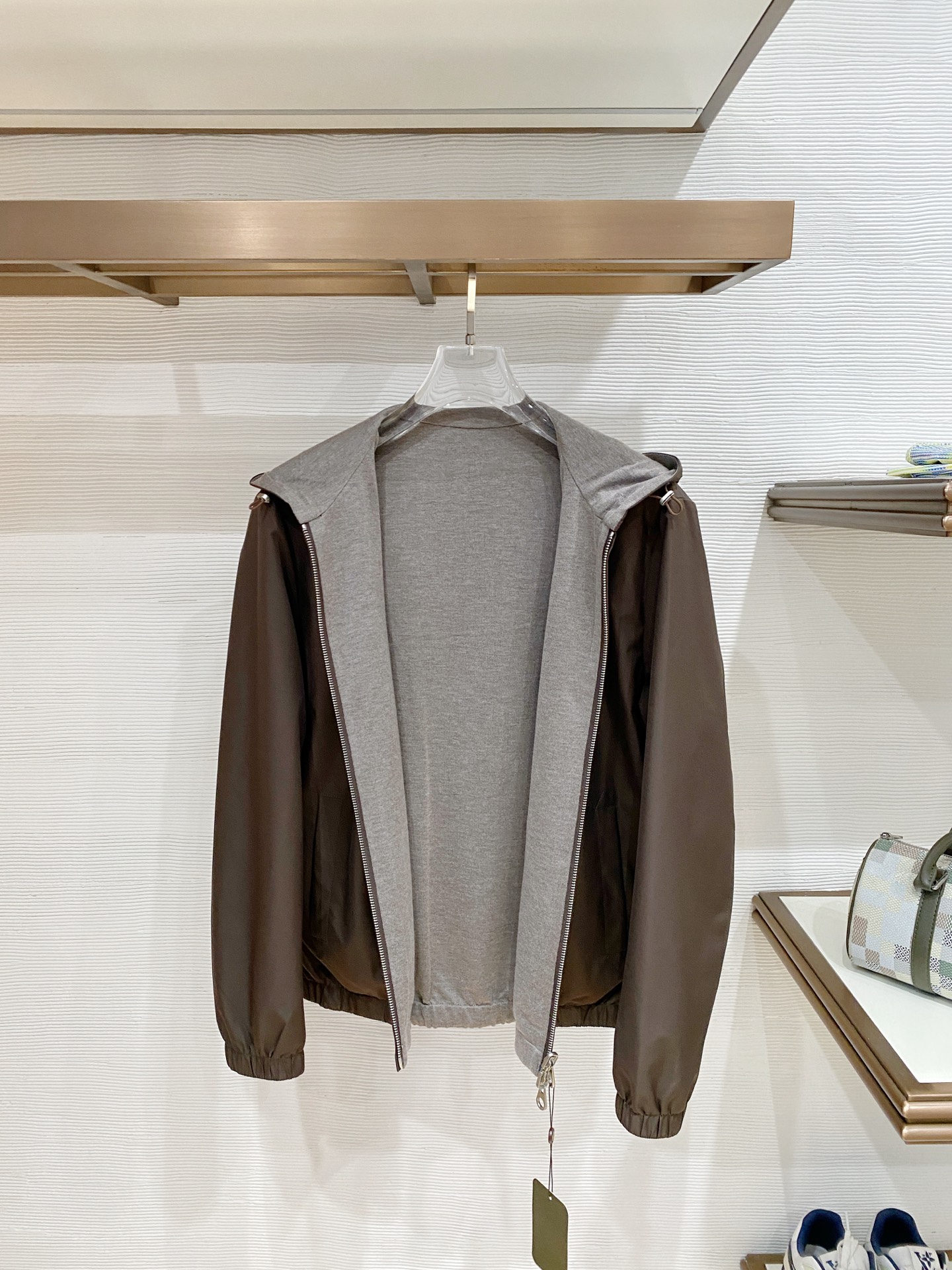 秋冬新款Loro Piana诺 u翩雅 老钱推荐 商务通勤 一衣两穿Bomber Windmate双面穿莲帽夹克外套 经
