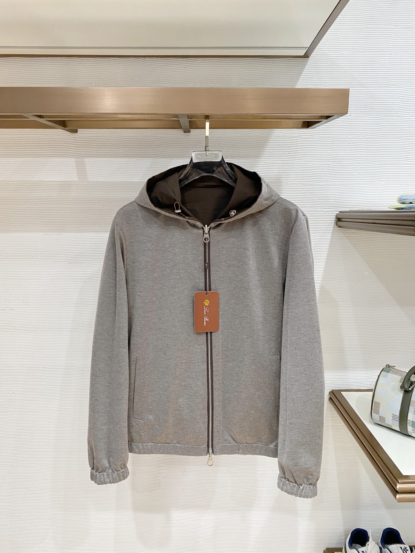 秋冬新款Loro Piana诺 u翩雅 老钱推荐 商务通勤 一衣两穿Bomber Windmate双面穿莲帽夹克外套 经