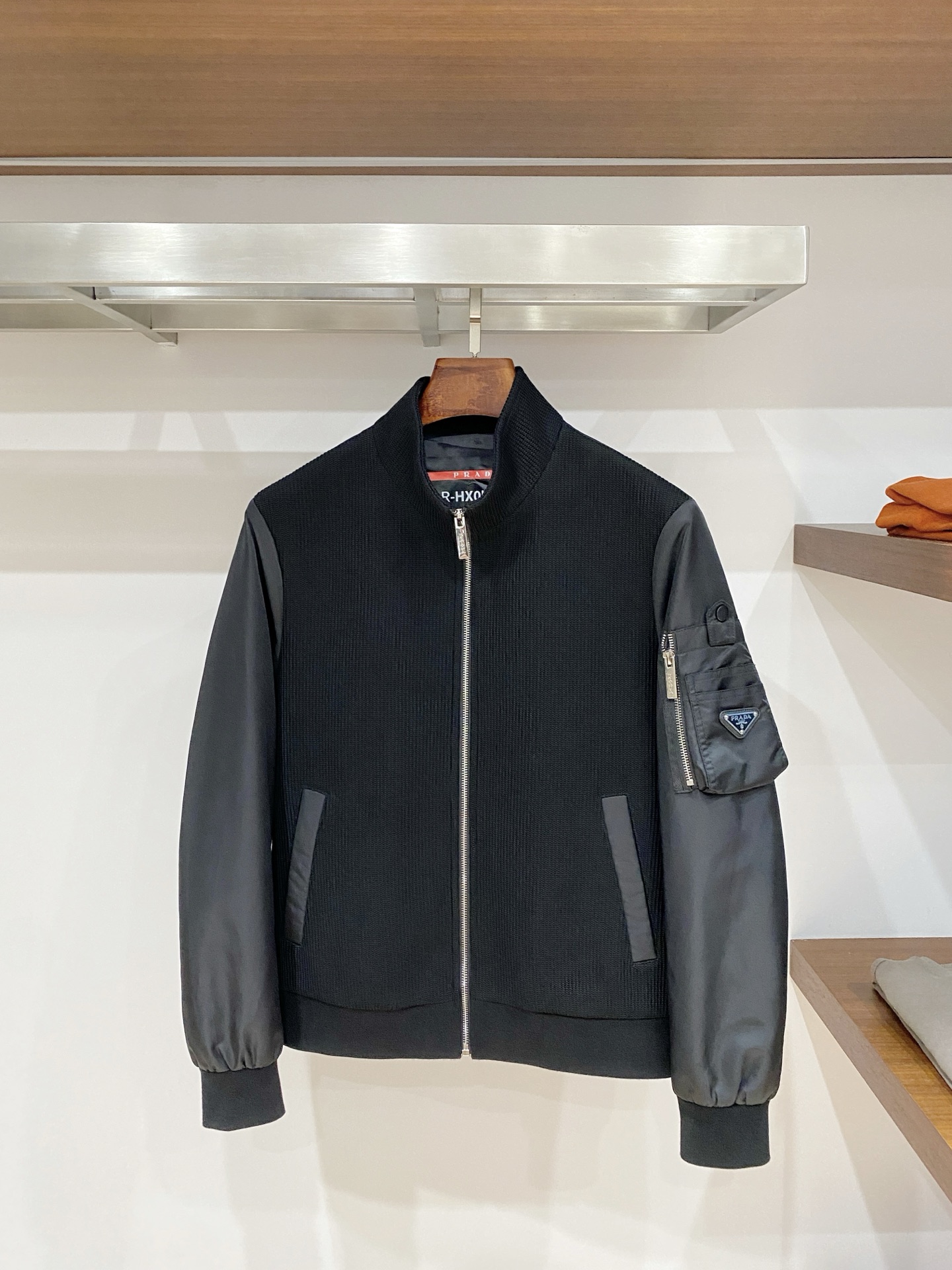 Prada Black Two Tone Zip Jacket