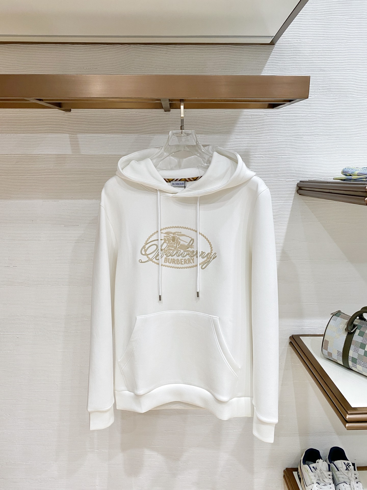 Burberry White Crest Hoodie