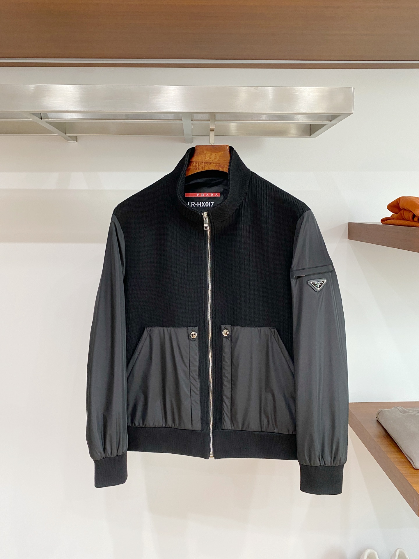 Prada Black Two Tone Zip Jacket