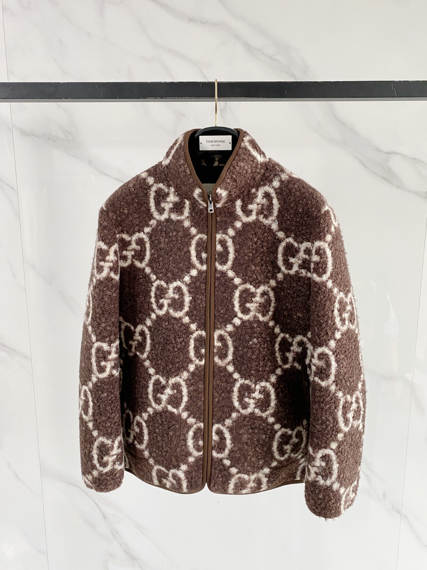 Gucci Brown Monogram Button Jacket