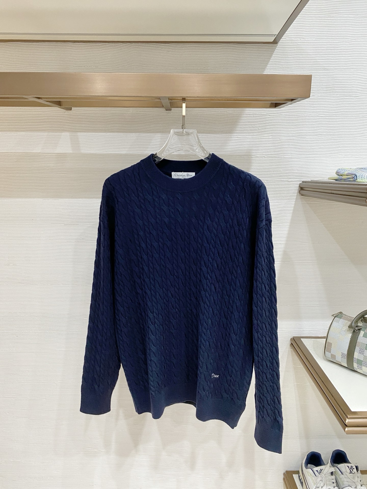 Dior Navy Textured Sweater