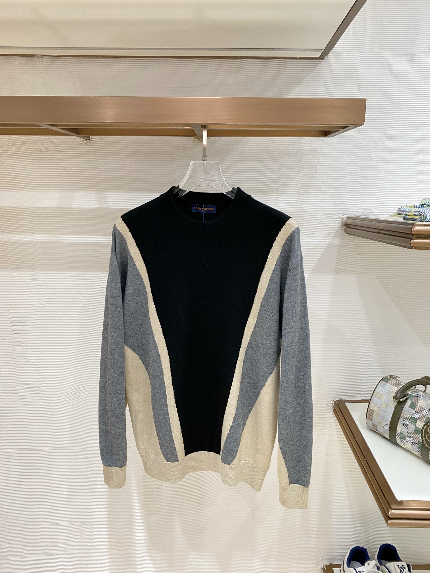 Louis Vuitton Black Color Block Sweater