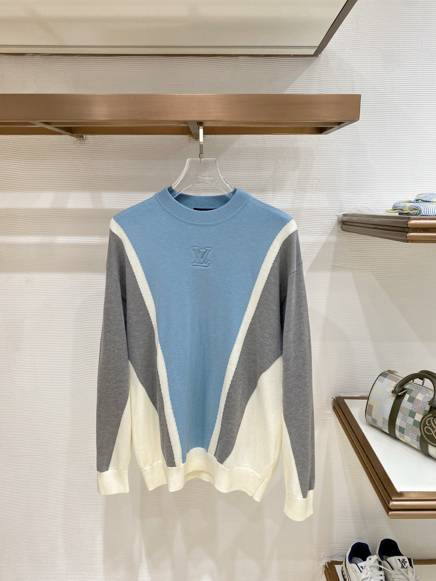 Louis Vuitton Blue Color Block Sweater