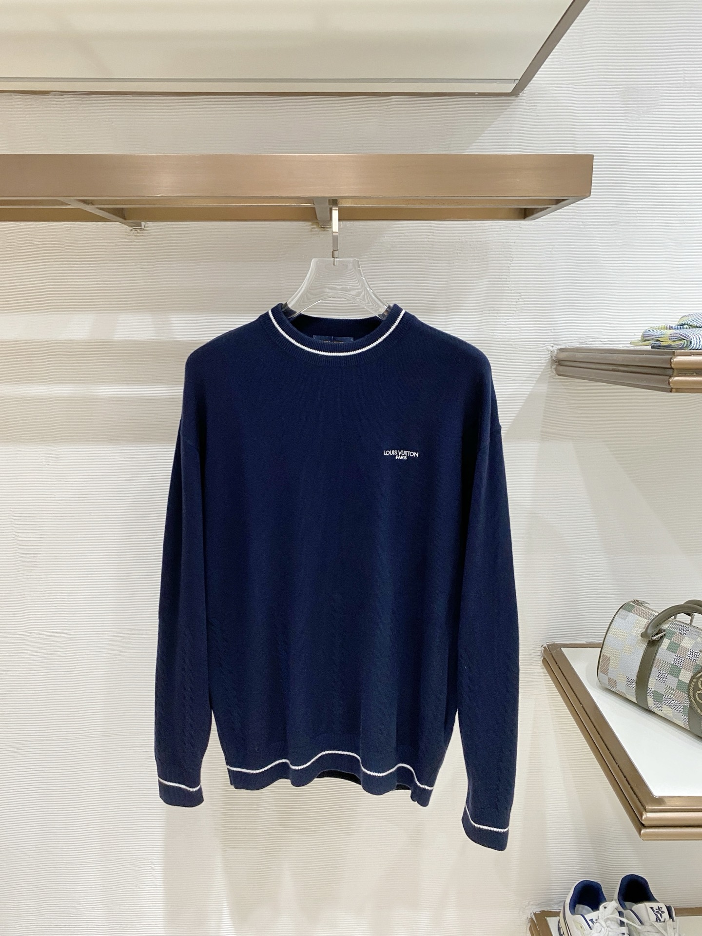 Louis Vuitton Navy Contrast Trim Sweater