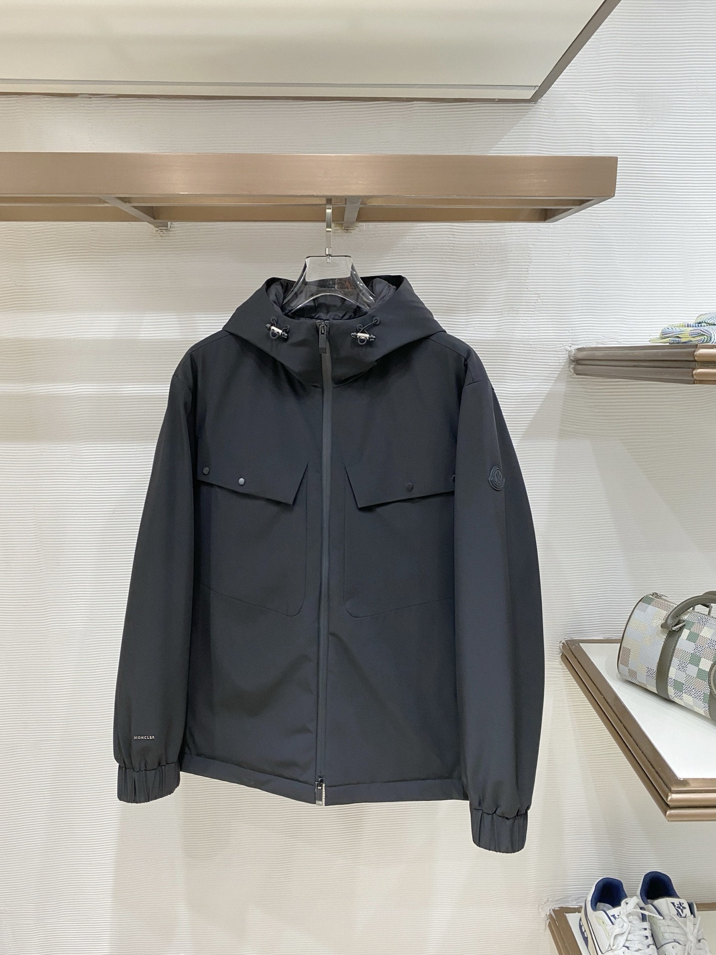 Moncler Black Hooded Zip Jacket