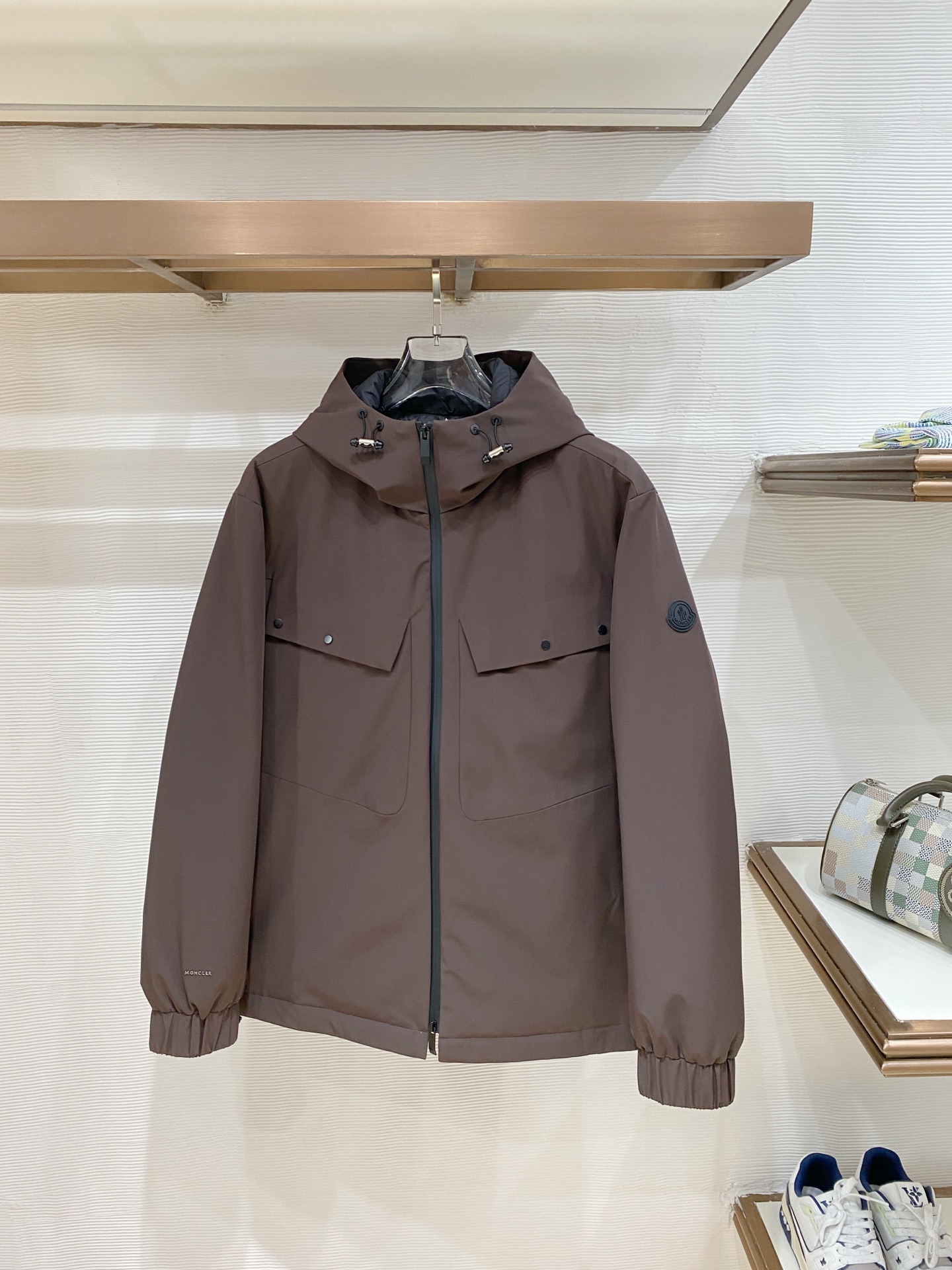 Moncler Brown Hooded Zip Jacket