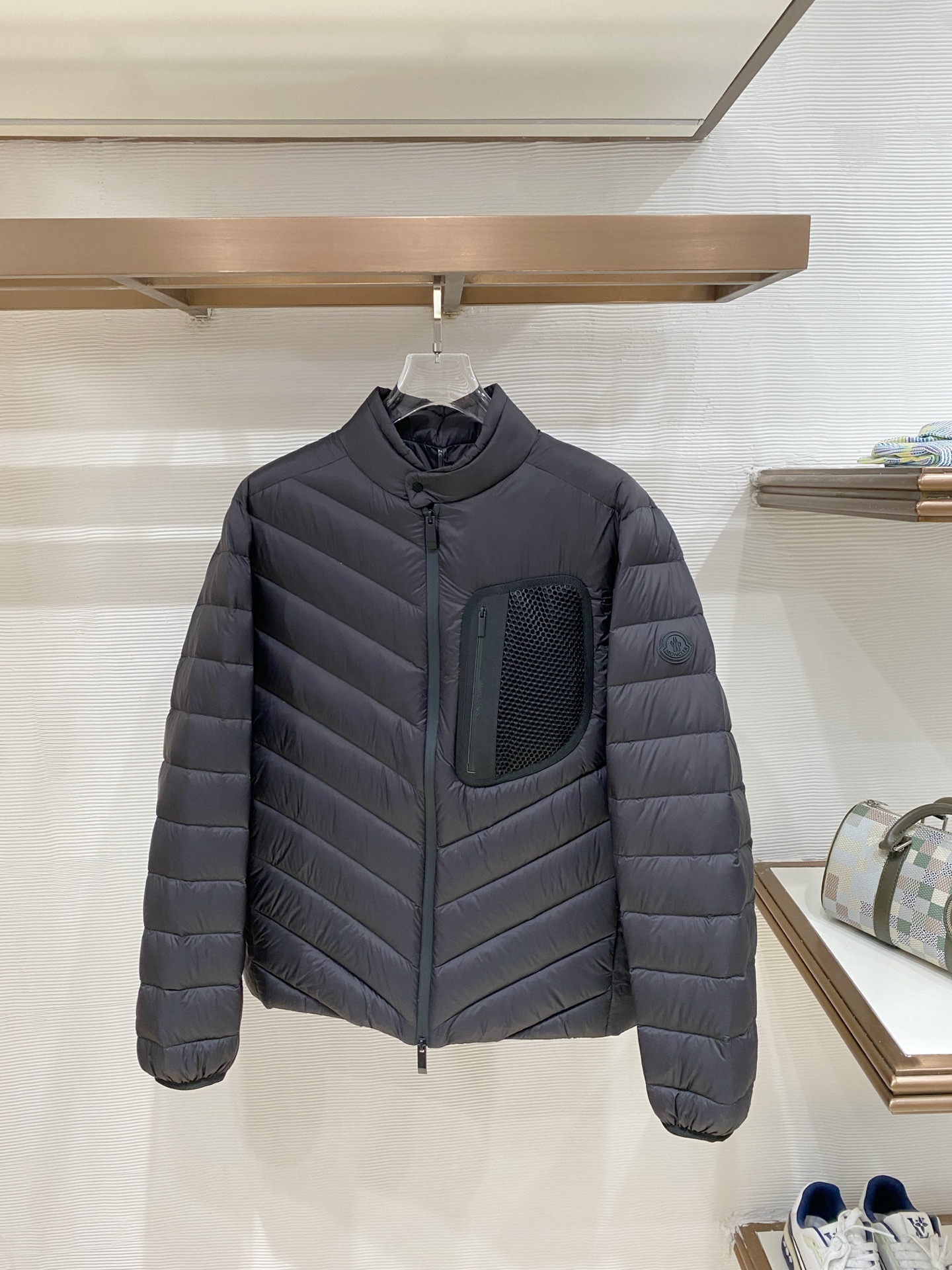 Moncler Gray Quilted Zip Jacket
