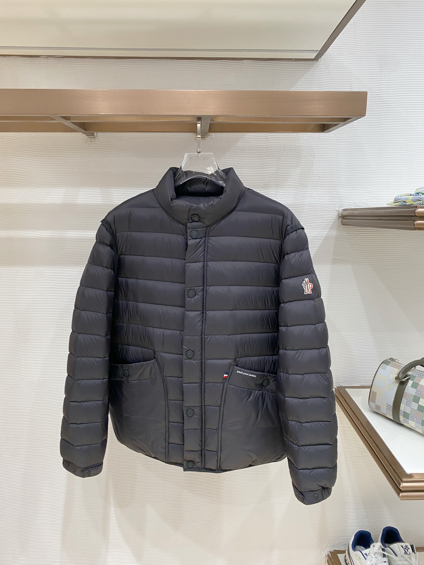 Moncler Black Stand Collar Puffer Jacket