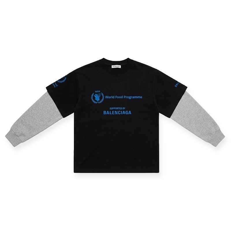Camiseta larga de dos piezas simuladas de París: 98@无少, tallas: 100-160