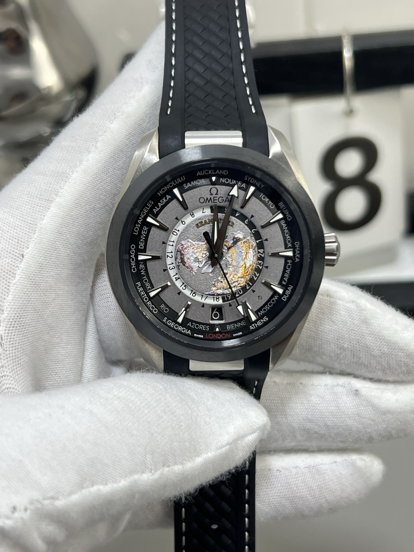 NO:741965,VS Haima World Time titanium case ceramic bezel integrated movement,19860909VS 海马世界时 钛壳陶瓷圈口 一体机芯,,Watch