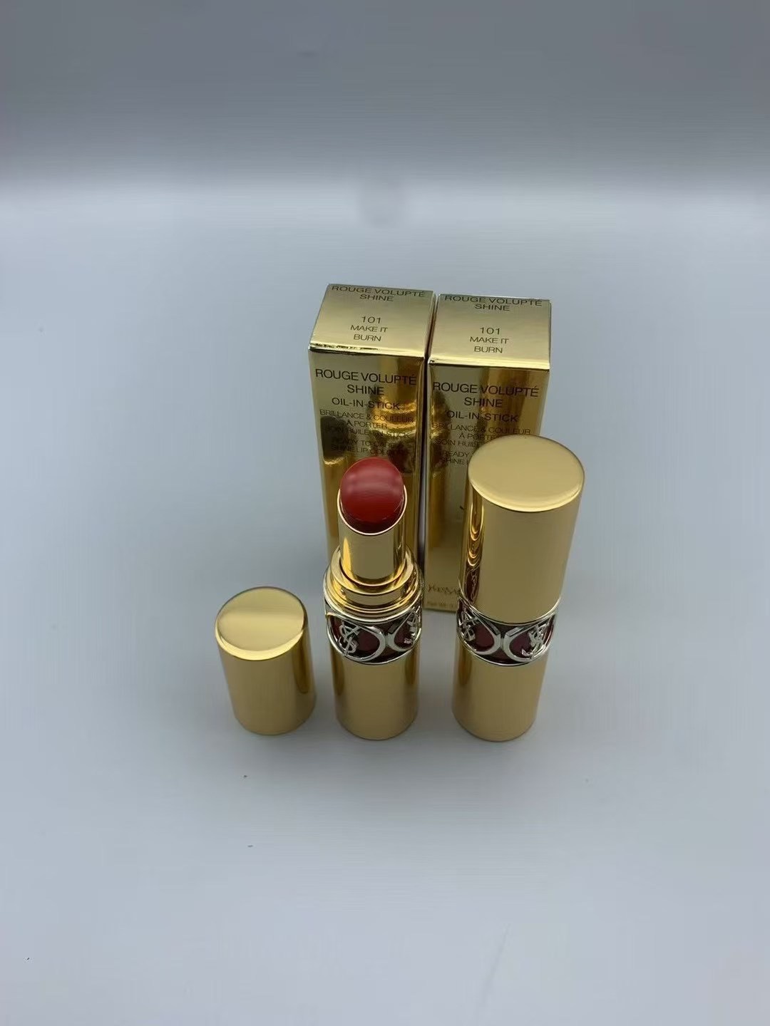 Barra de labios dorada redonda YSL 4.5g 🔜 ¡Alta calidad! 10 colores: 12#, 14#, 46#, 76#, 80#, 83#, 101#, 102#, 108#, 1…