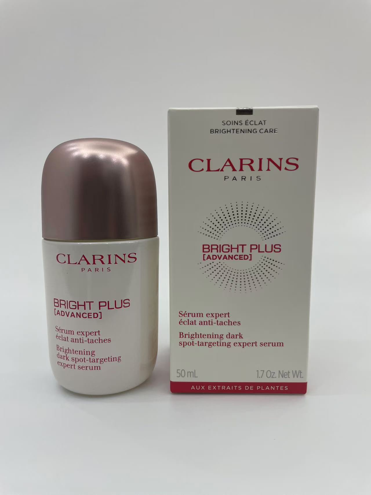 70。新版娇韵诗光芒小瓷瓶精华50ml/明通版 🔜 明通版.高质量❗️🇫🇷Clarins/娇韵诗光芒小瓷瓶精华50ml【新版】 打12支/件72支 配中文标+带防伪