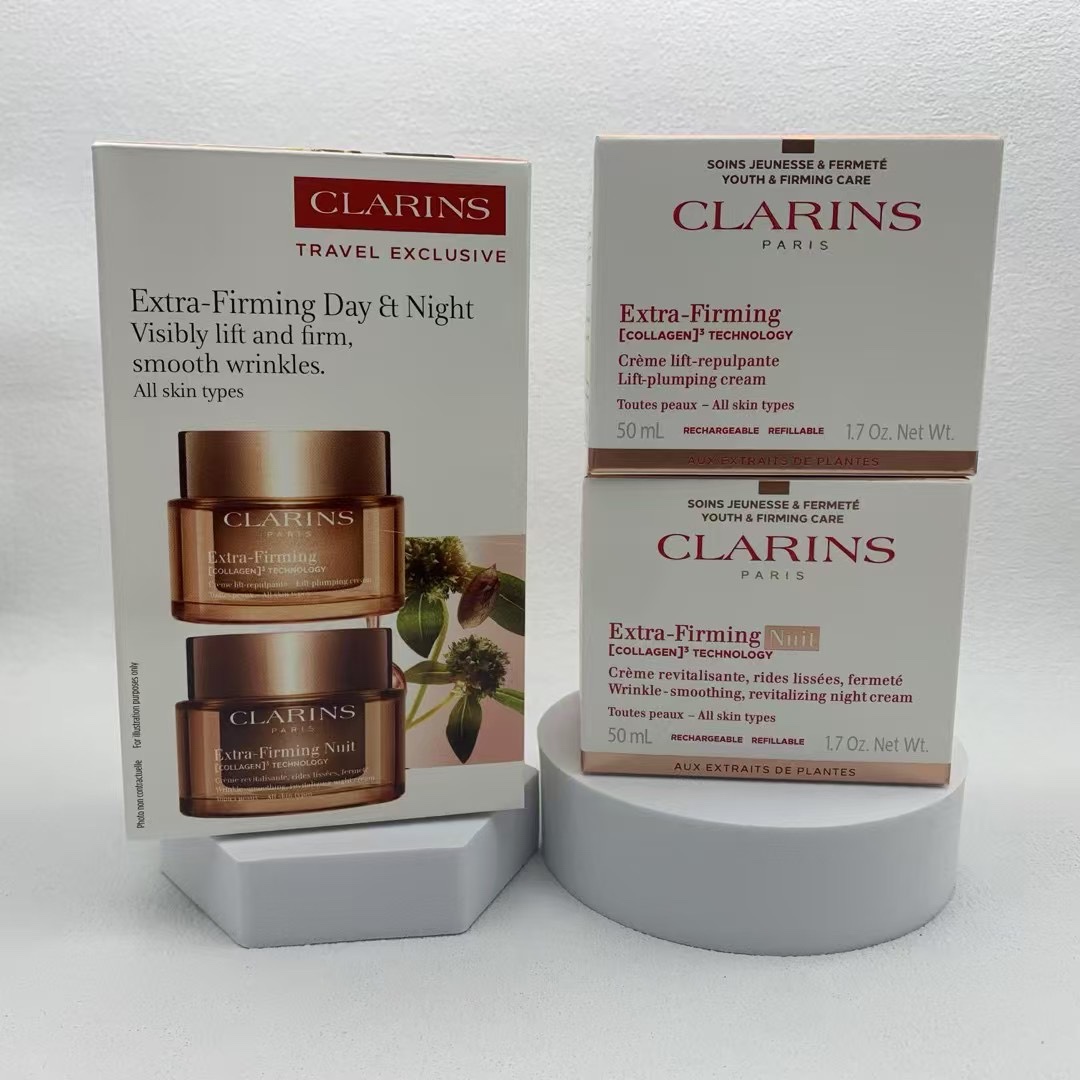 95. Nuevo set de dos piezas de crema de día y noche Clarins / versión Mingtong 🔜 Versión Mingtong. ¡Alta calidad! 🇫🇷…