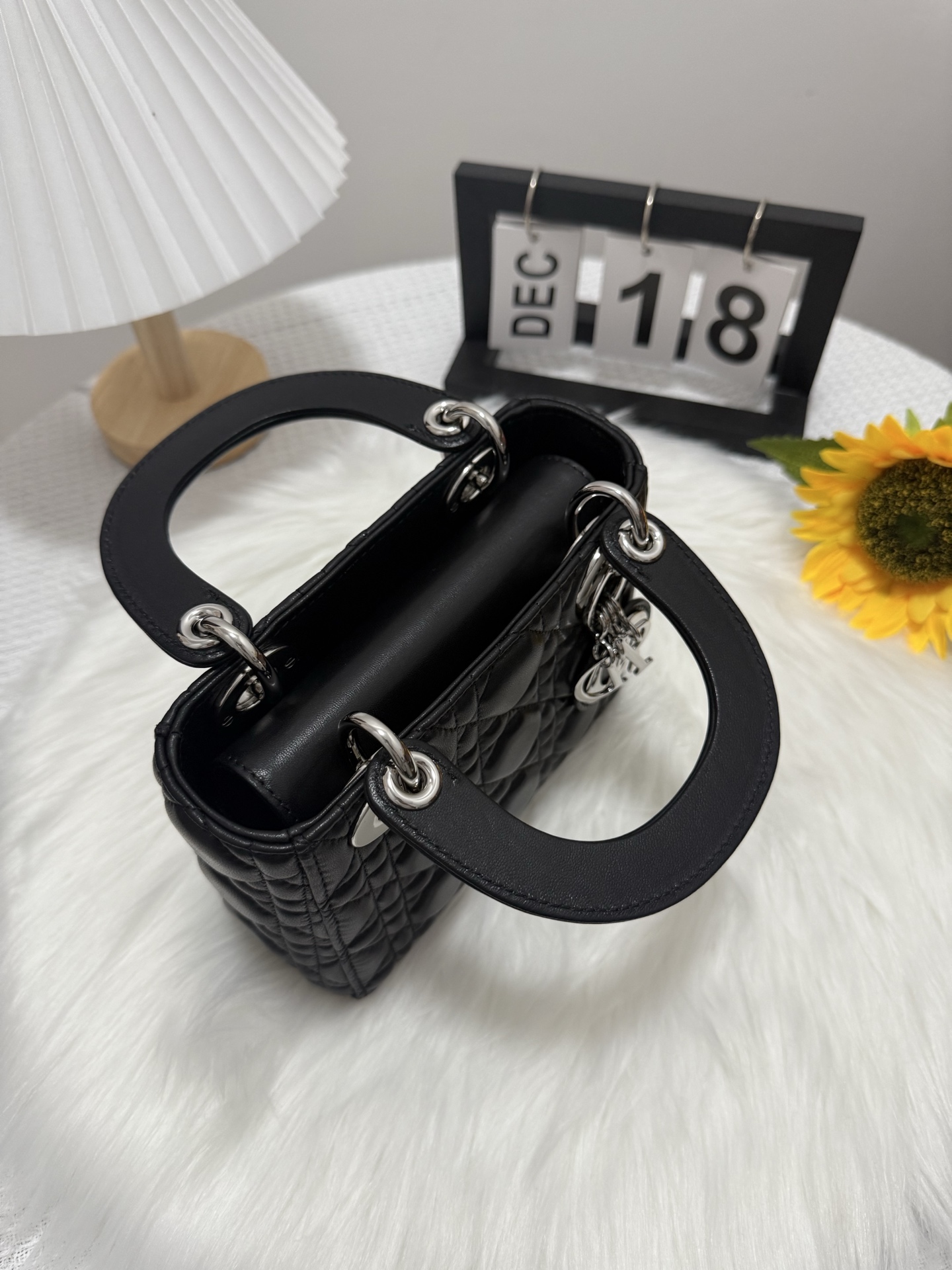 Lady Dior Mini Bag Black Cannage Lambskin with Silver Finish Hardware 6 i1747581749123 369 0 4