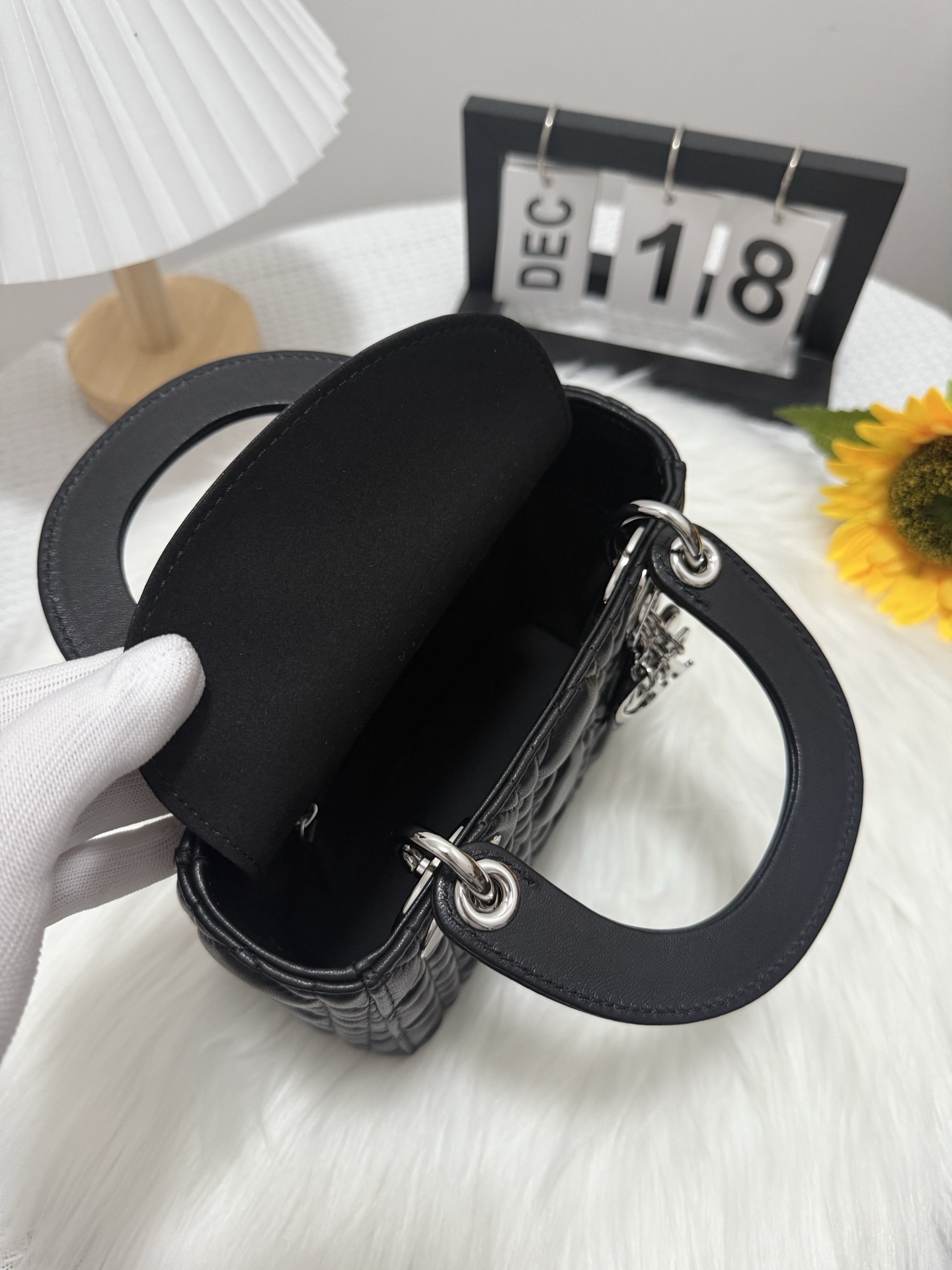 Lady Dior Mini Bag Black Cannage Lambskin with Silver Finish Hardware 7 i1747581749227 3887 0 5