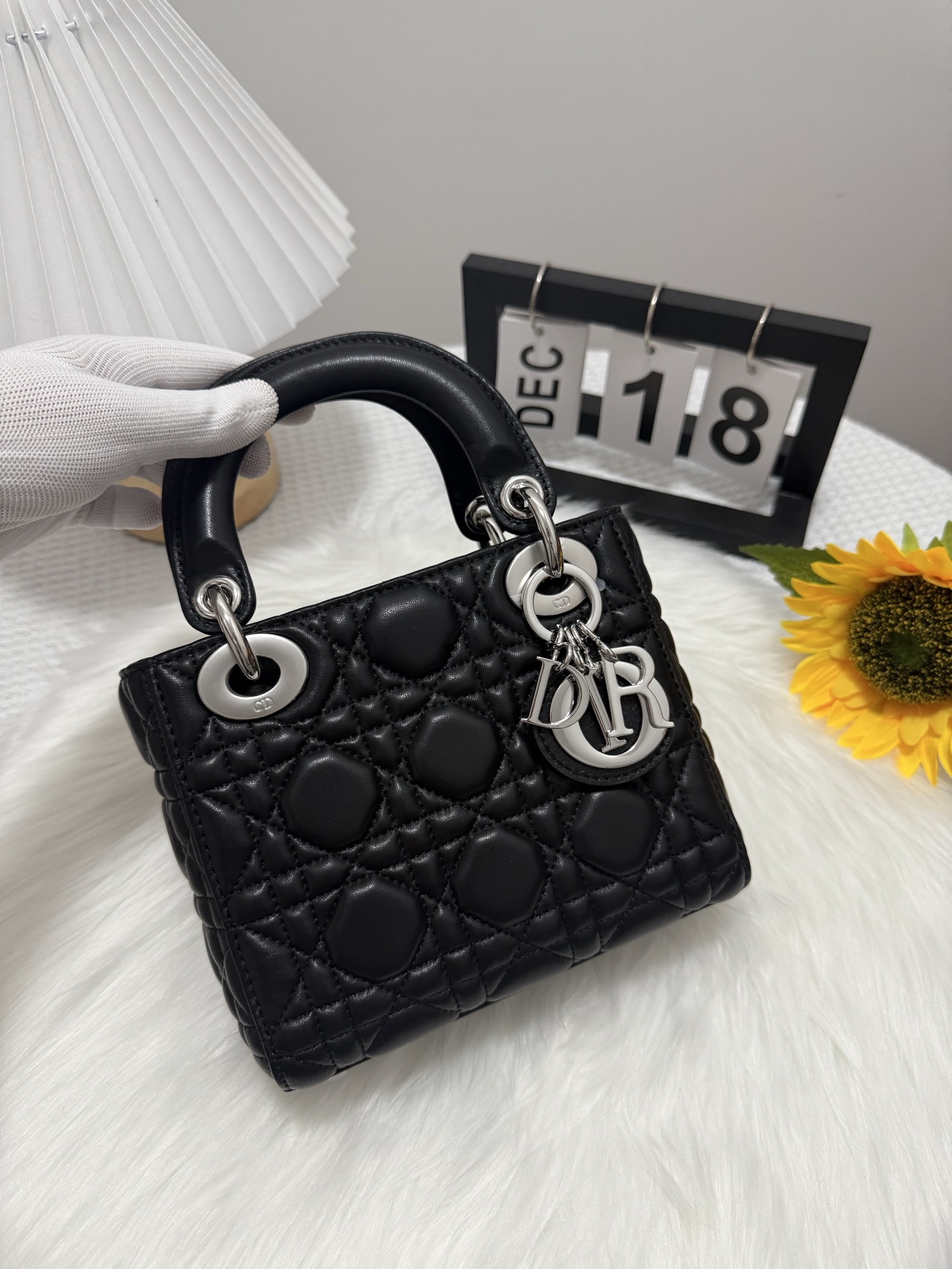 Lady Dior Mini Bag Black Cannage Lambskin with Silver Finish Hardware 2 i1747581749260 1972 0 0