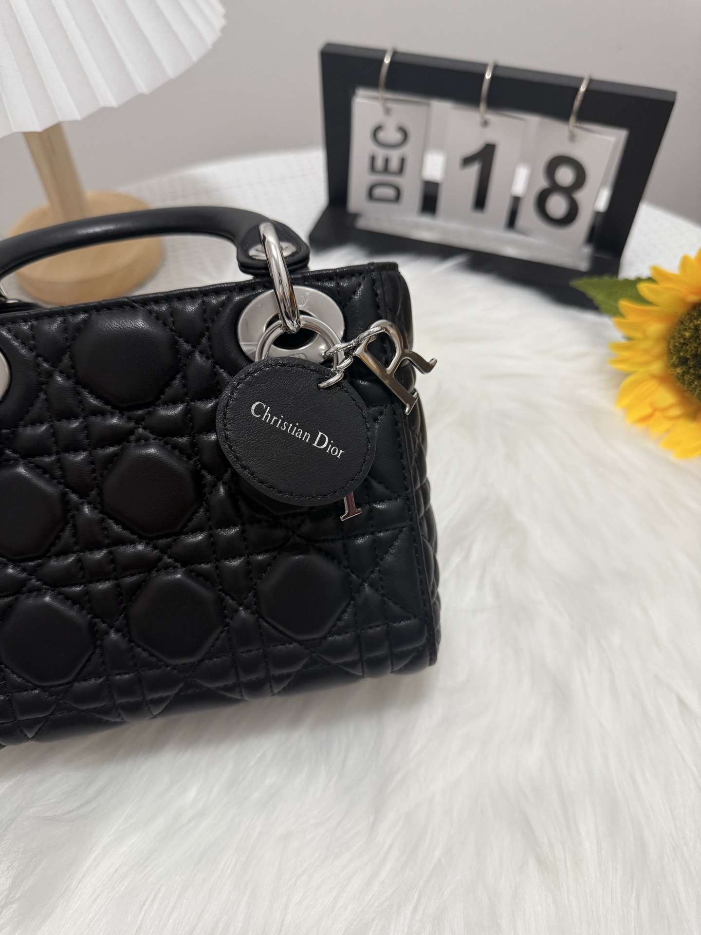 Lady Dior Mini Bag Black Cannage Lambskin with Silver Finish Hardware 9 i1747581750497 326 0 7