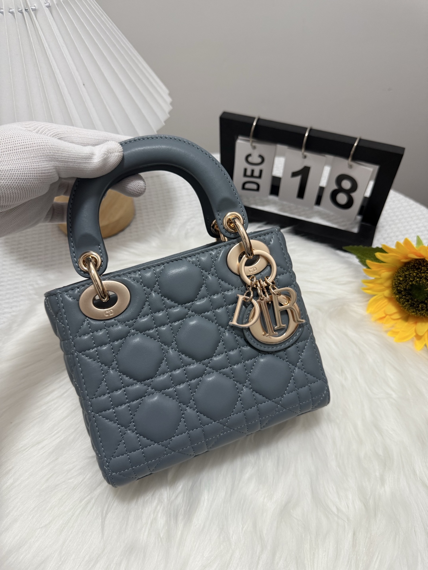 Lady Dior Mini Bag, Fog Blue, Iconic Cannage Stitching, Gold Finish 2 i1747581803224 2705 0 0