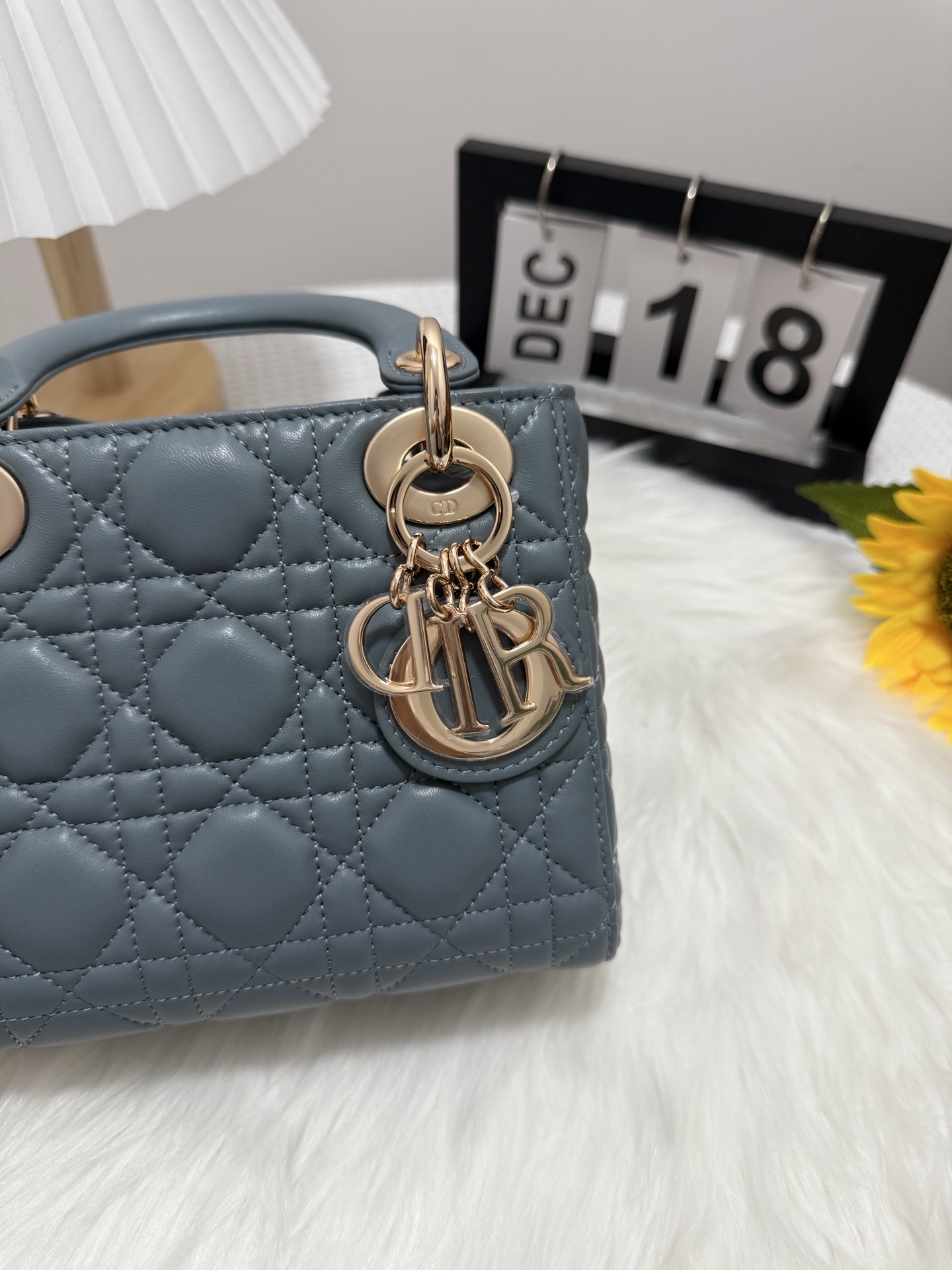 Lady Dior Mini Bag, Fog Blue, Iconic Cannage Stitching, Gold Finish 8 i1747581804270 7197 0 6